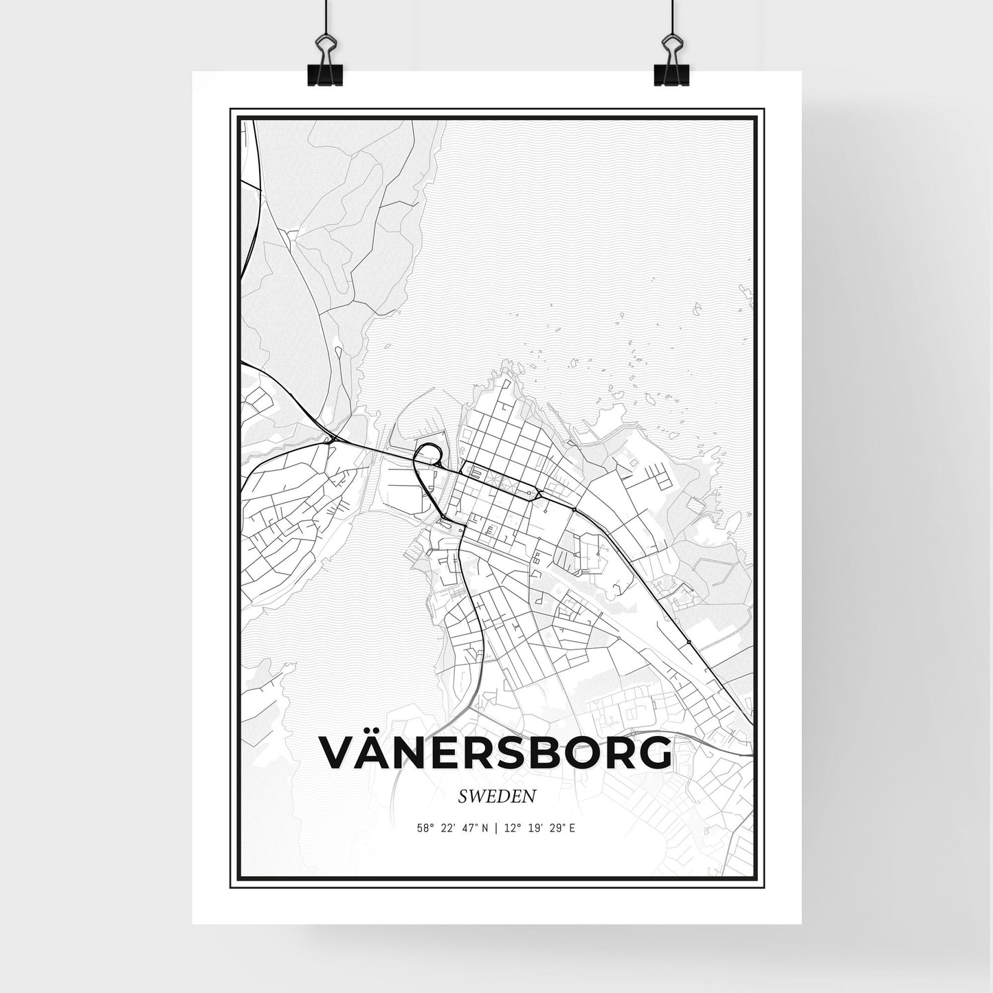 Vänersborg Sweden - Premium City Map Poster