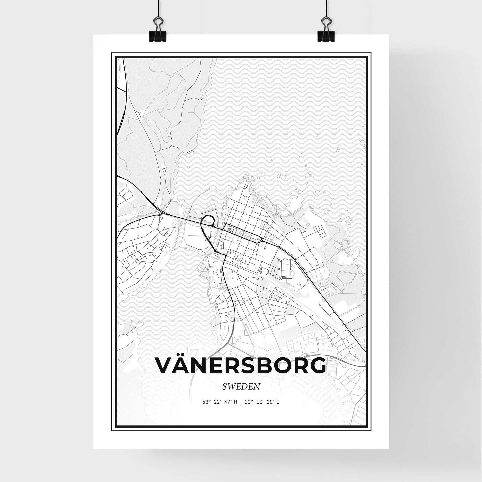 Vänersborg Sweden - Premium City Map Poster