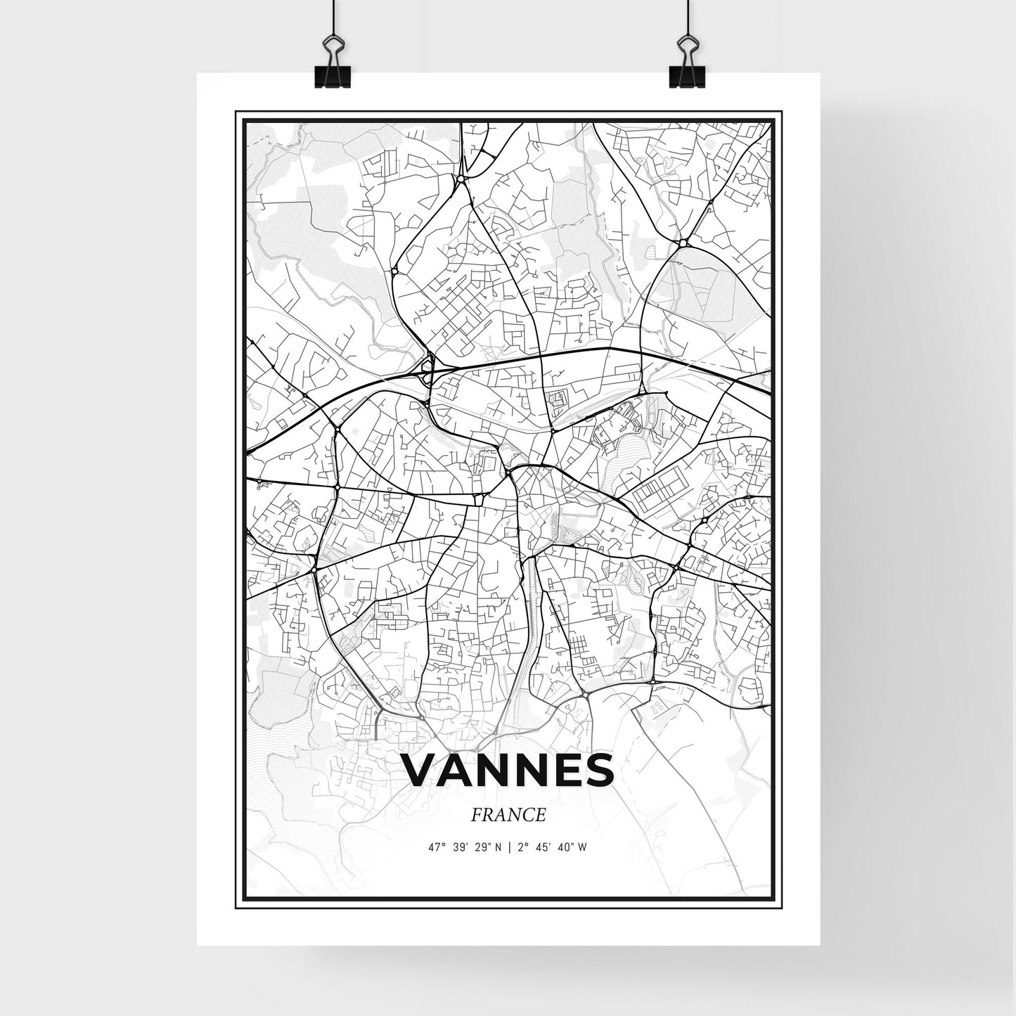 Vannes France - Premium City Map Poster