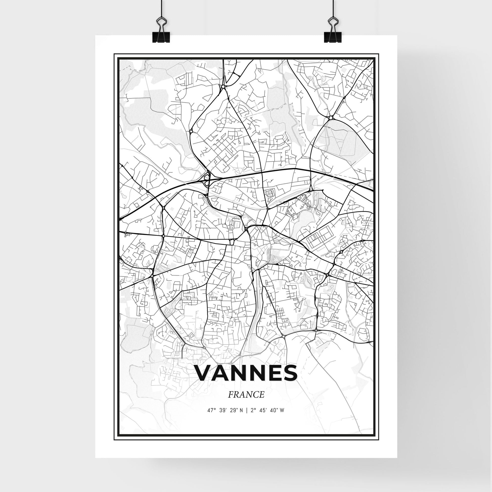 Vannes France - Premium City Map Poster