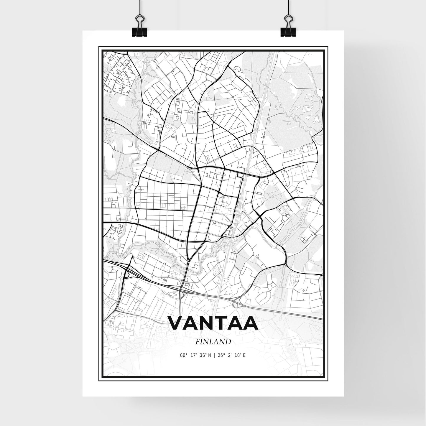 Vantaa Finland - Premium City Map Poster