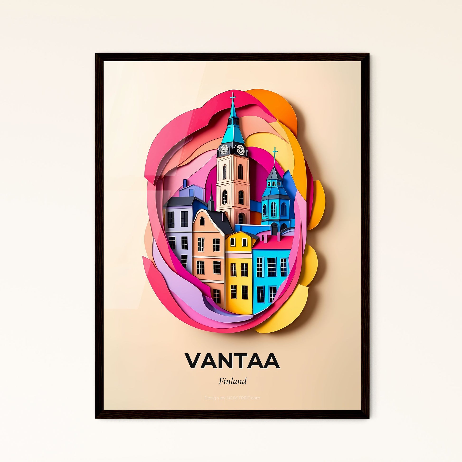 Vivid Vantaa, Finland - a clock with a clock tower on top of it