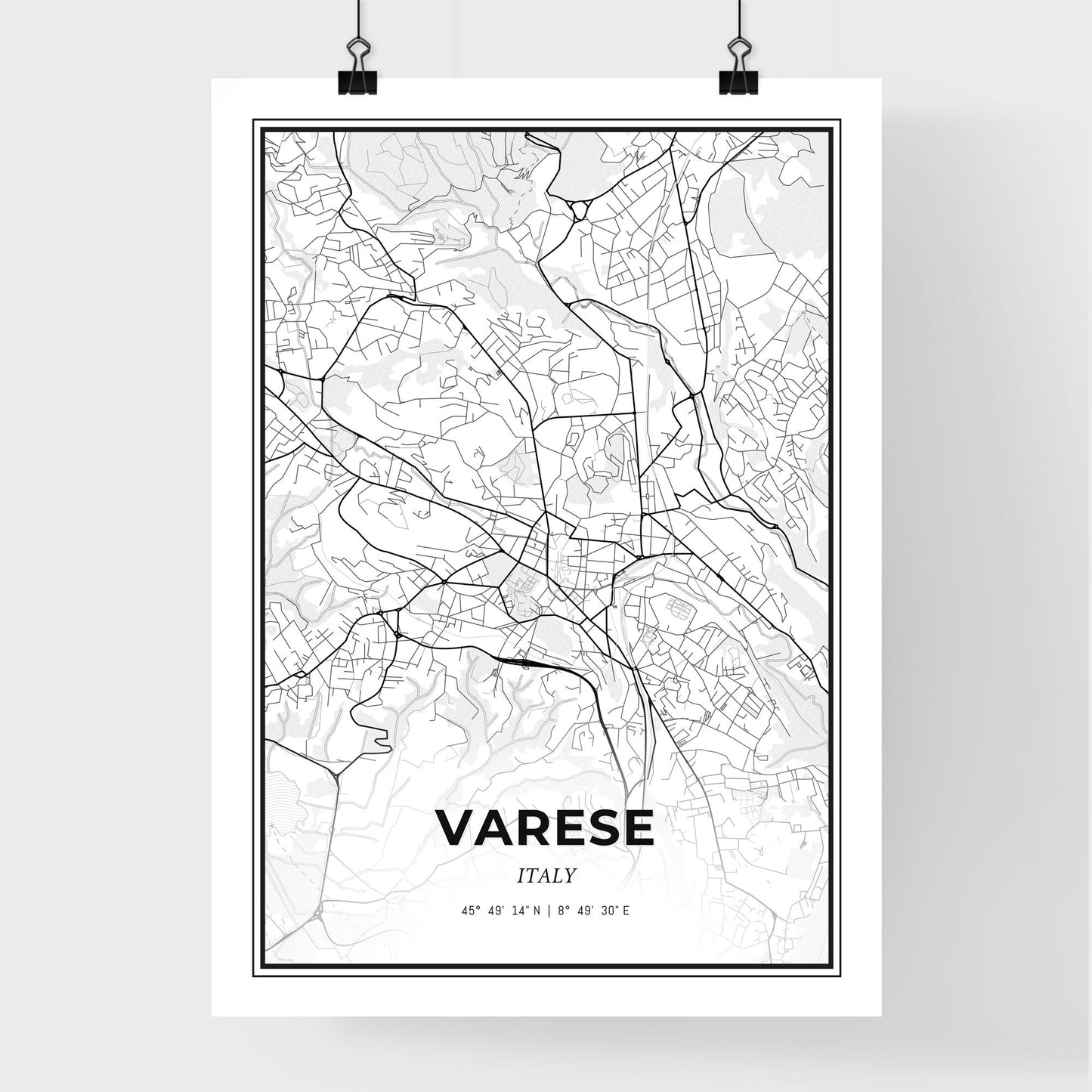 Varese Italy - Premium City Map Poster