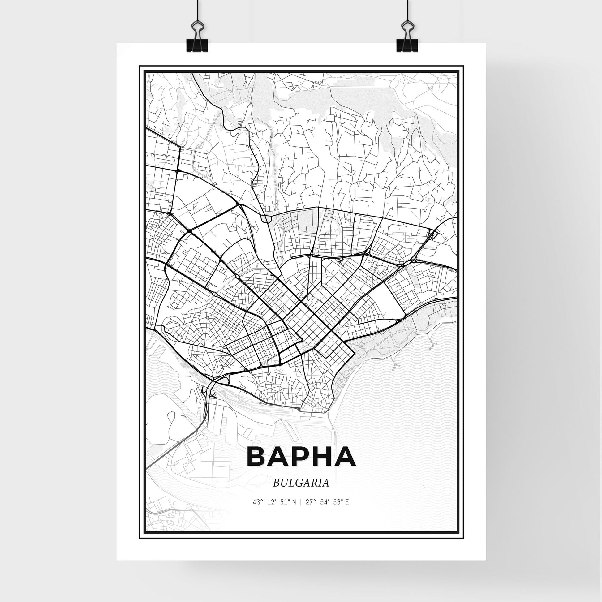 Varna Bulgaria - Premium City Map Poster