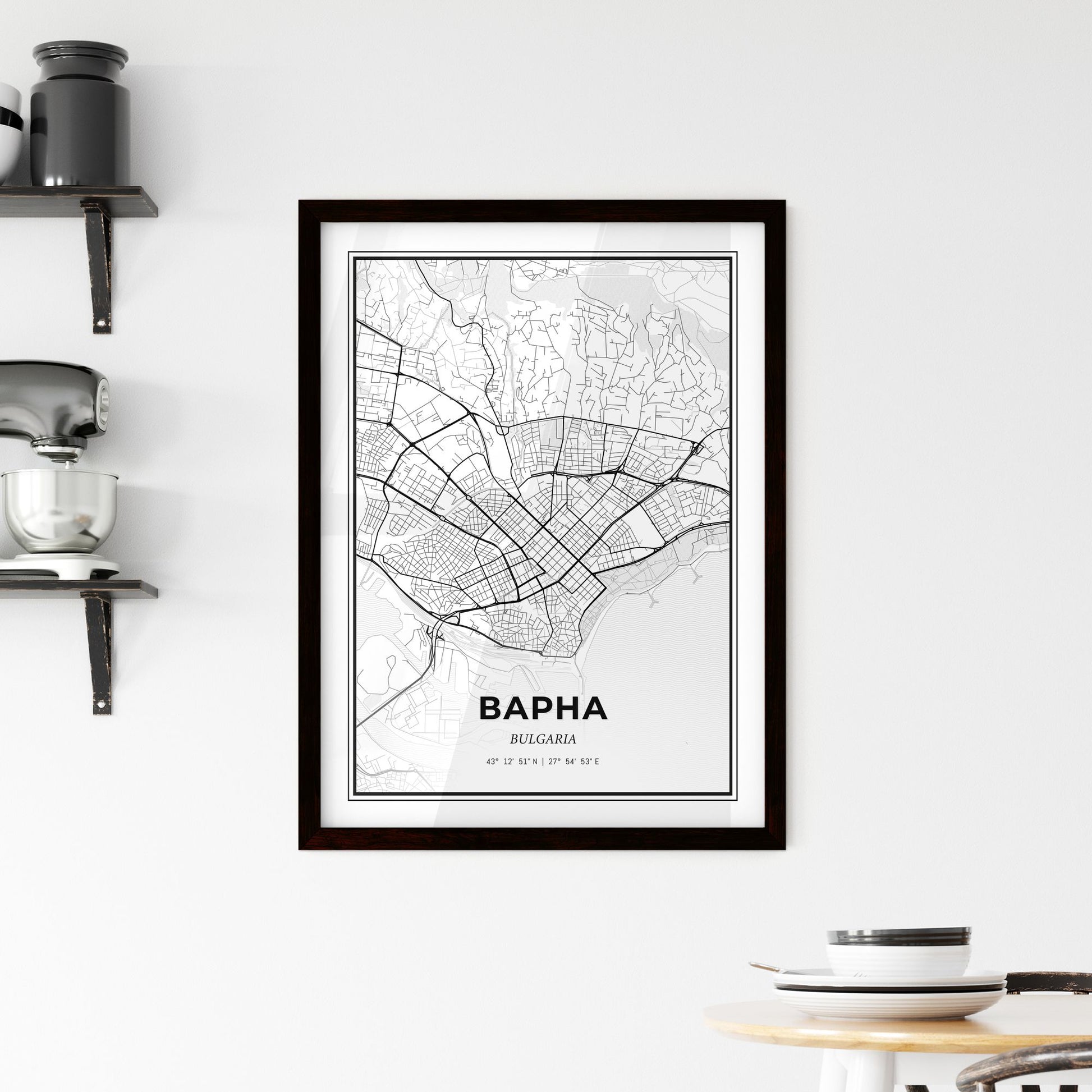 Varna Bulgaria - Minimal City Map