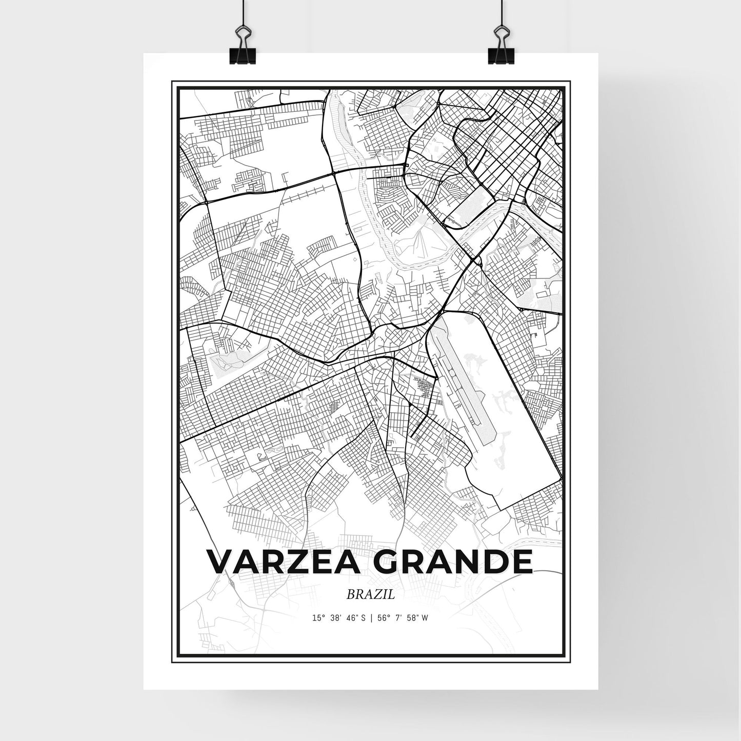 Varzea Grande Brazil - Premium City Map Poster