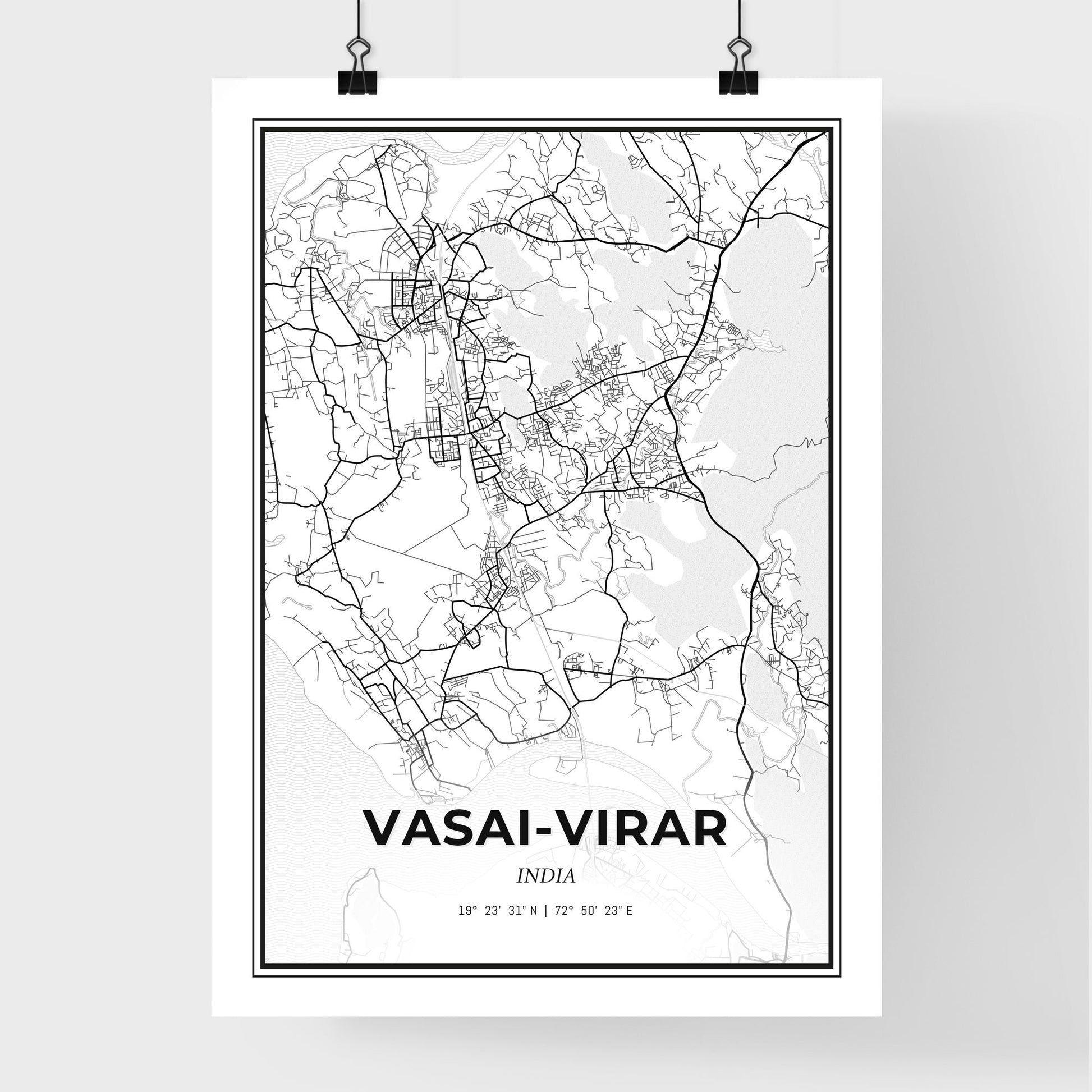 Vasai-Virar India - Premium City Map Poster