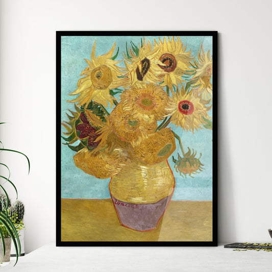 Vase with Twelve Sunflowers – Vincent van Gogh Framed Art Print