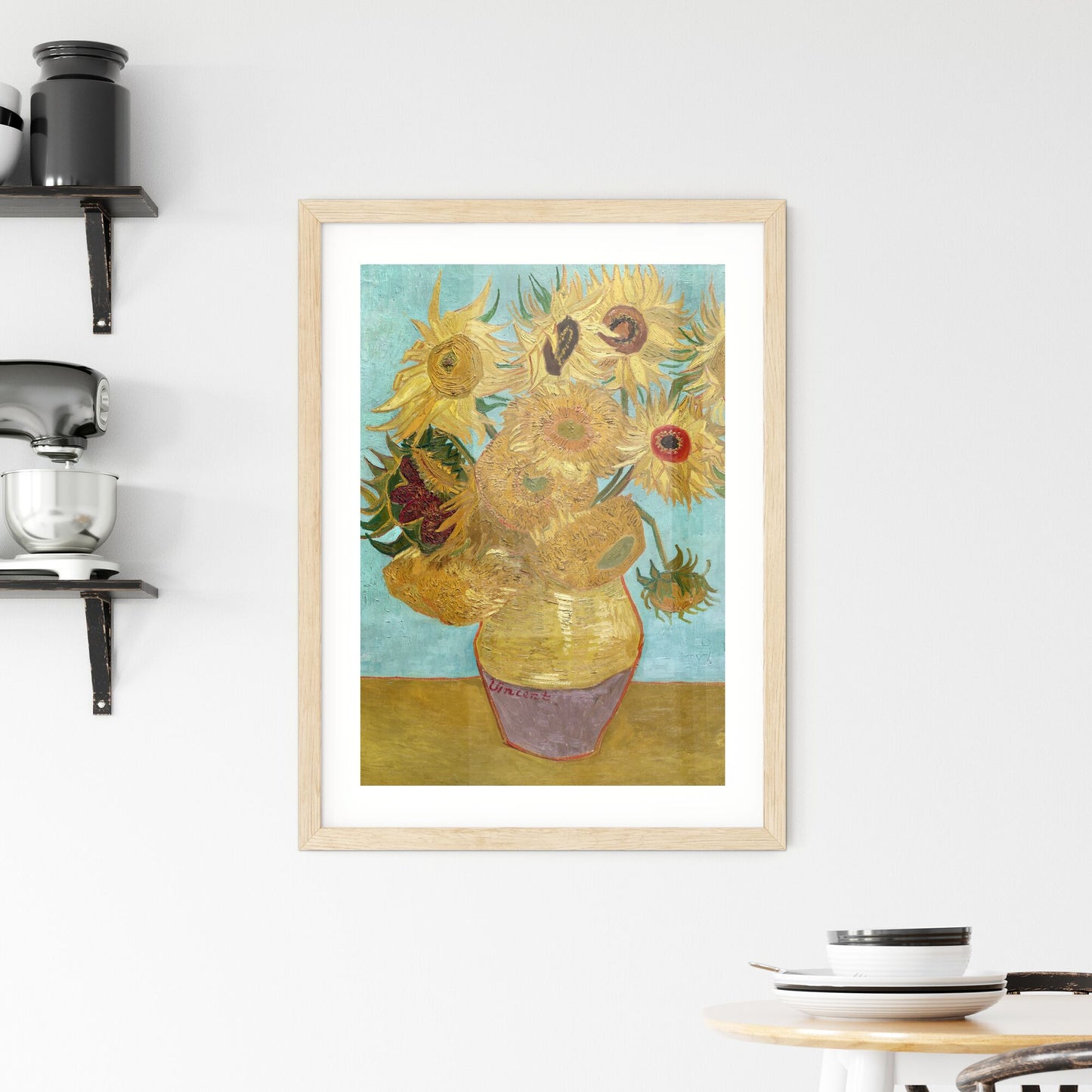 Framed Print of Vase with Twelve Sunflowers – Vincent van Gogh