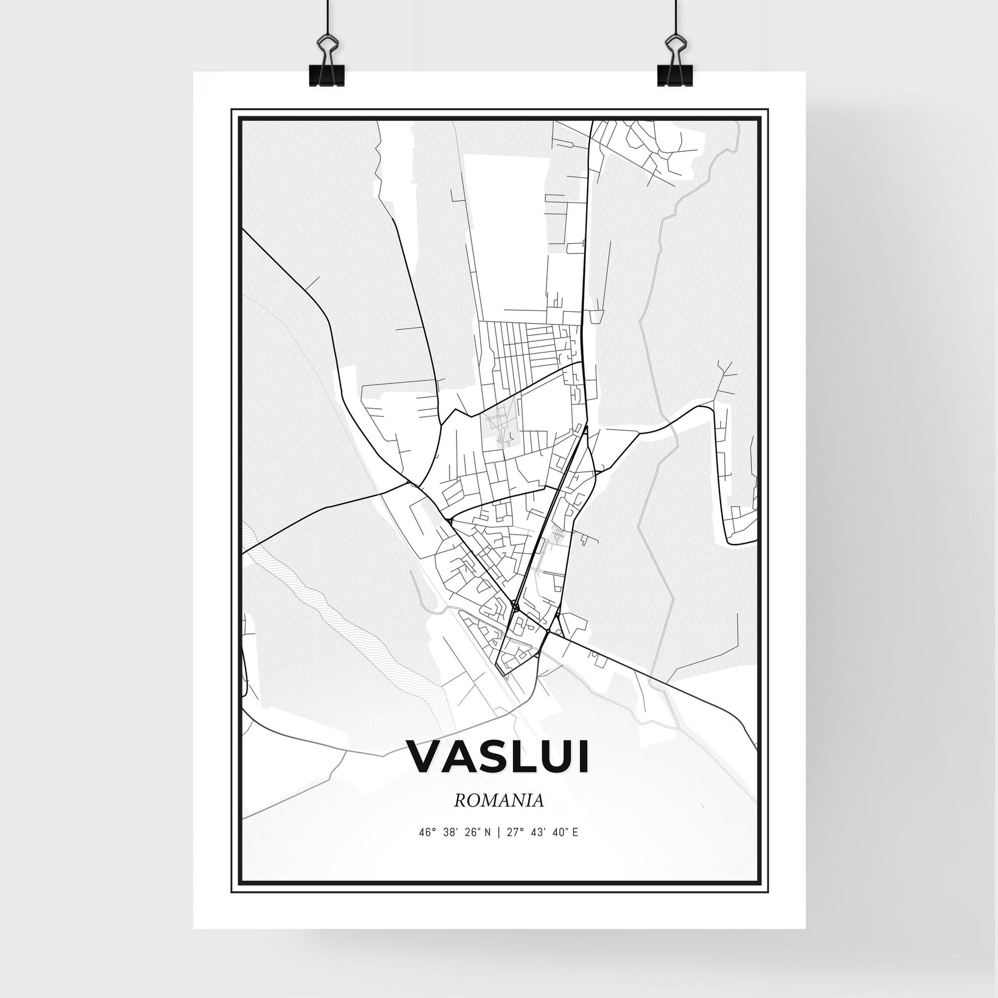 Vaslui Romania - Premium City Map Poster