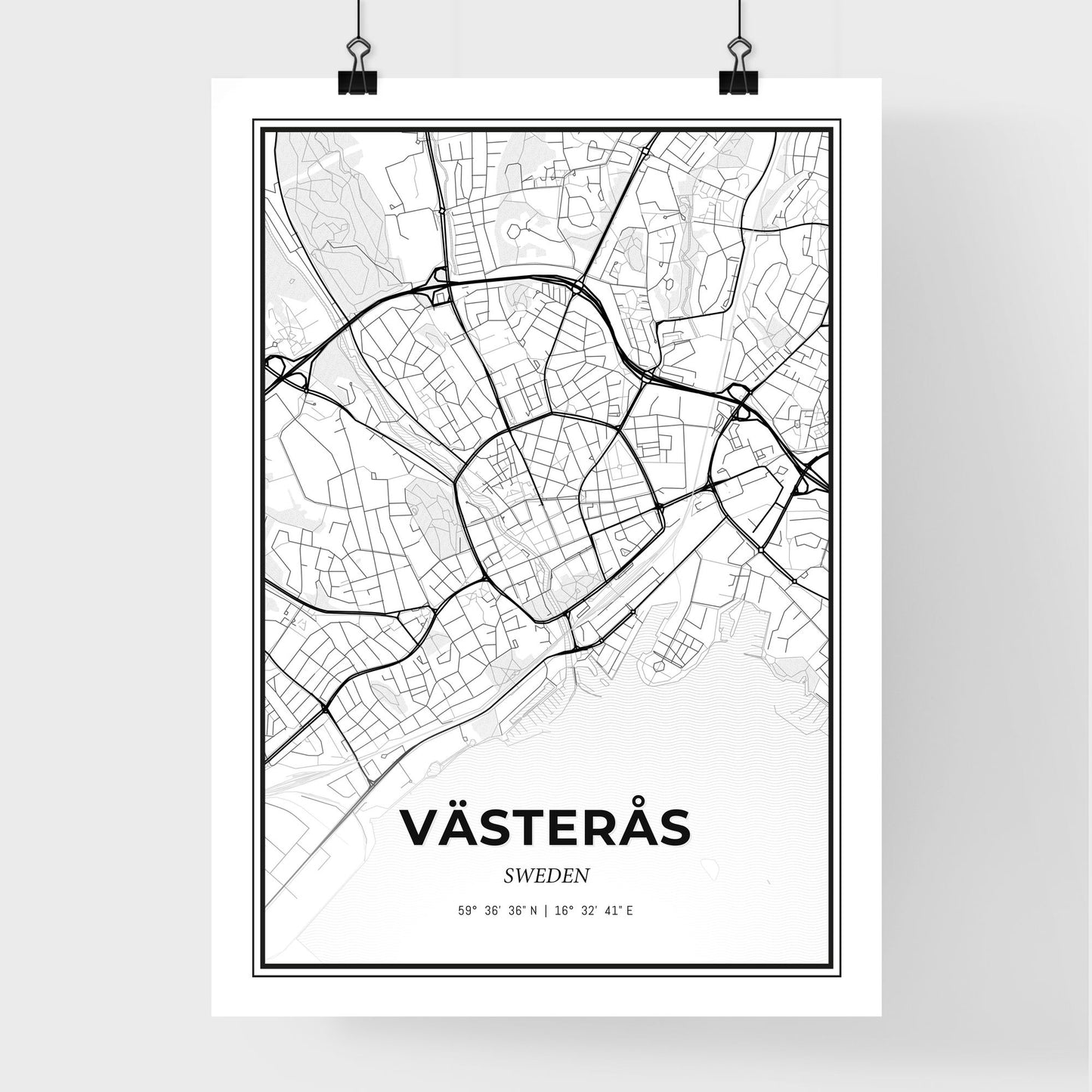 Västerås Sweden - Premium City Map Poster