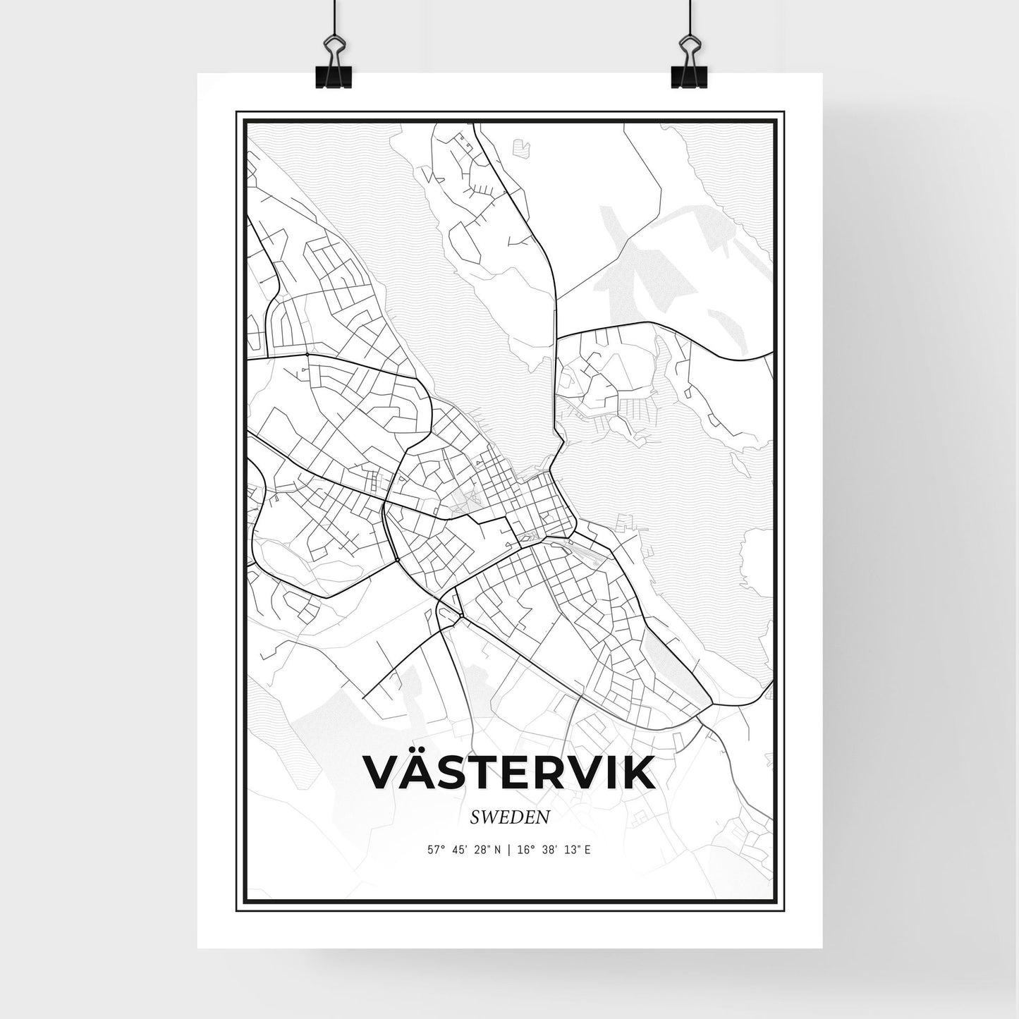 Västervik Sweden - Premium City Map Poster