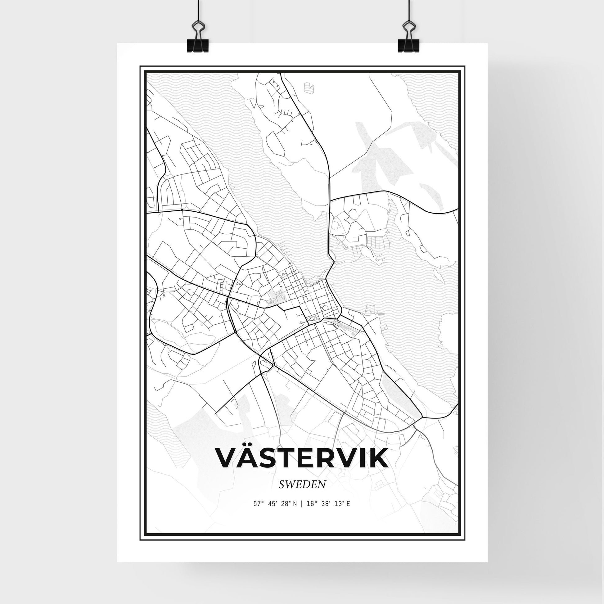 Västervik Sweden - Premium City Map Poster