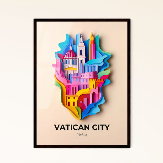 Vivid Vatican City, Vatican - a colorful city with a clock tower on top of it