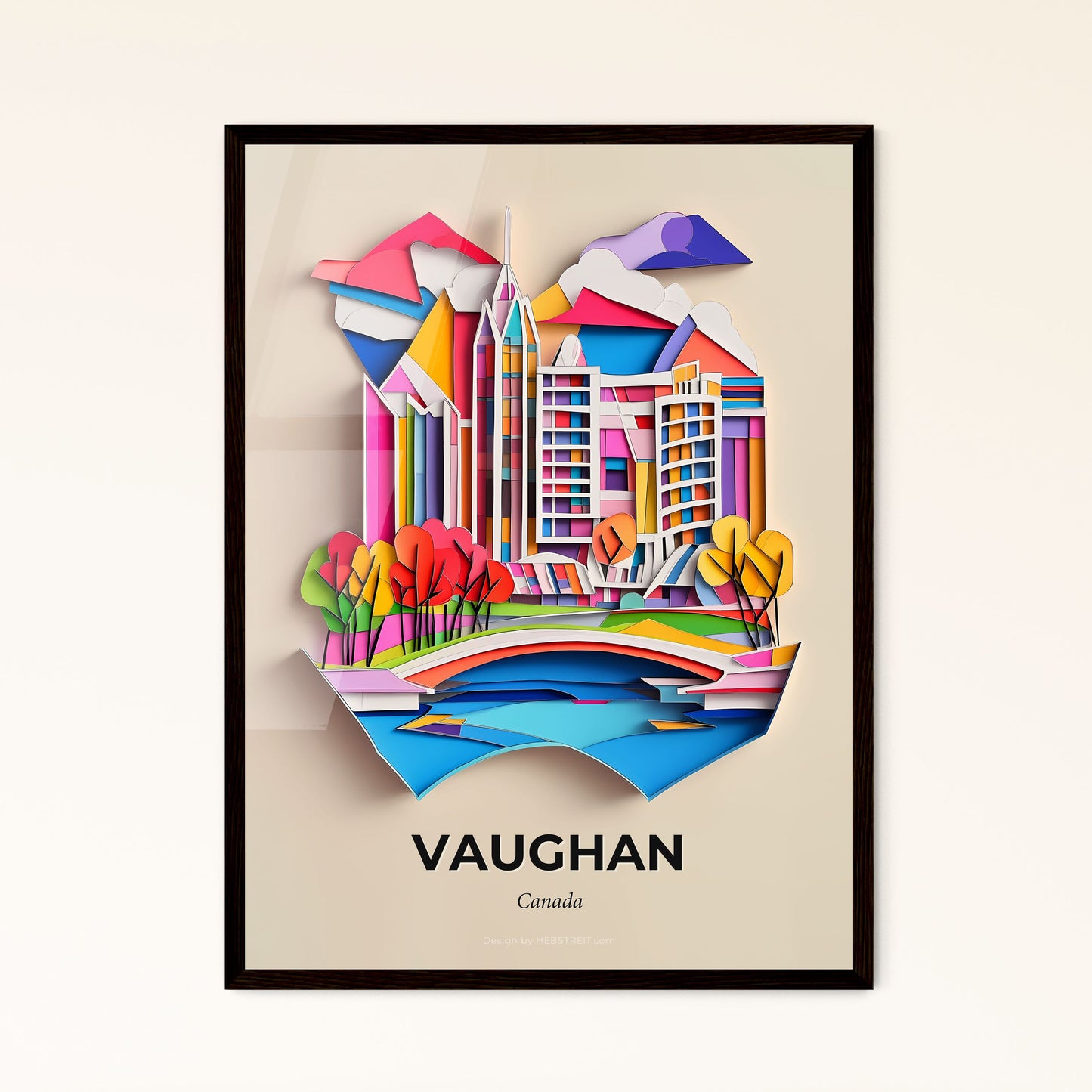 Vivid Vaughan, Canada - a paper cut of a city with a bridge