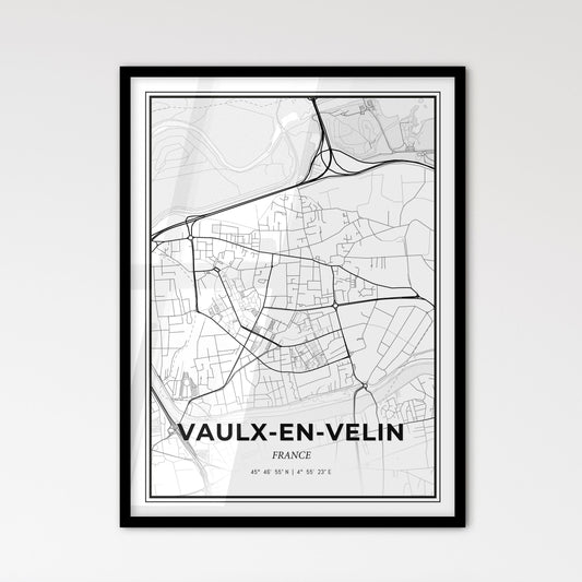 Vaulx-en-Velin France - Scandinavian Style City Map for Modern Home Decor