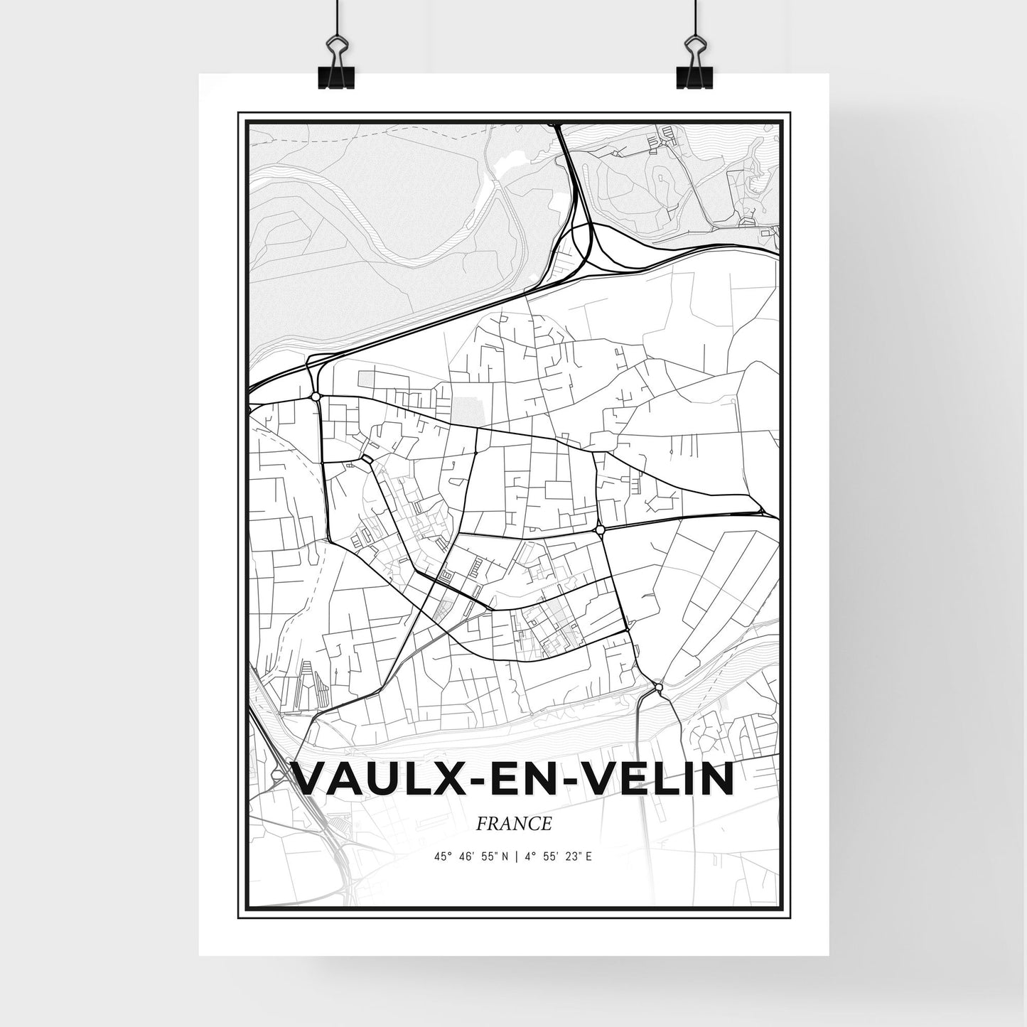 Vaulx-en-Velin France - Premium City Map Poster