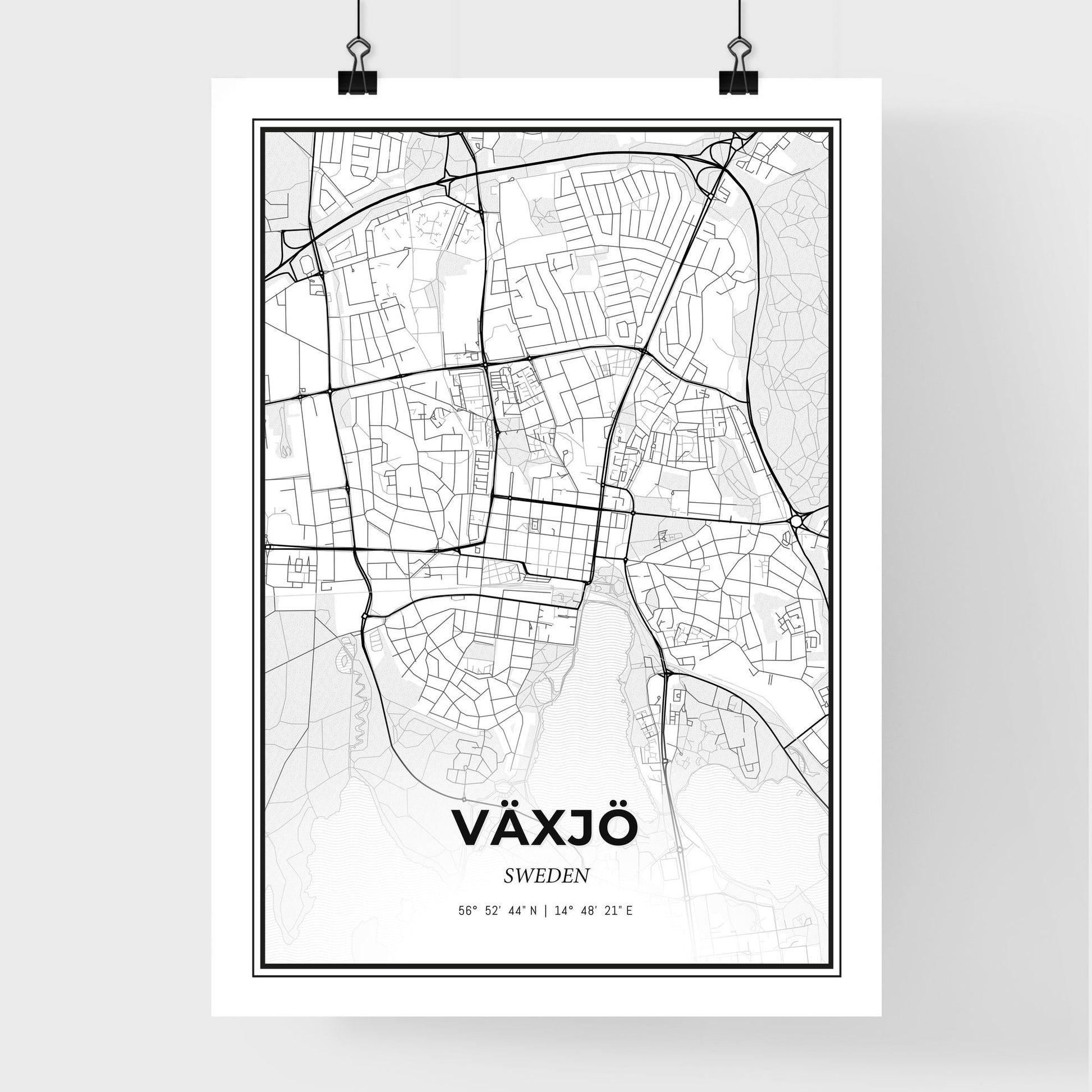 Växjö Sweden - Premium City Map Poster