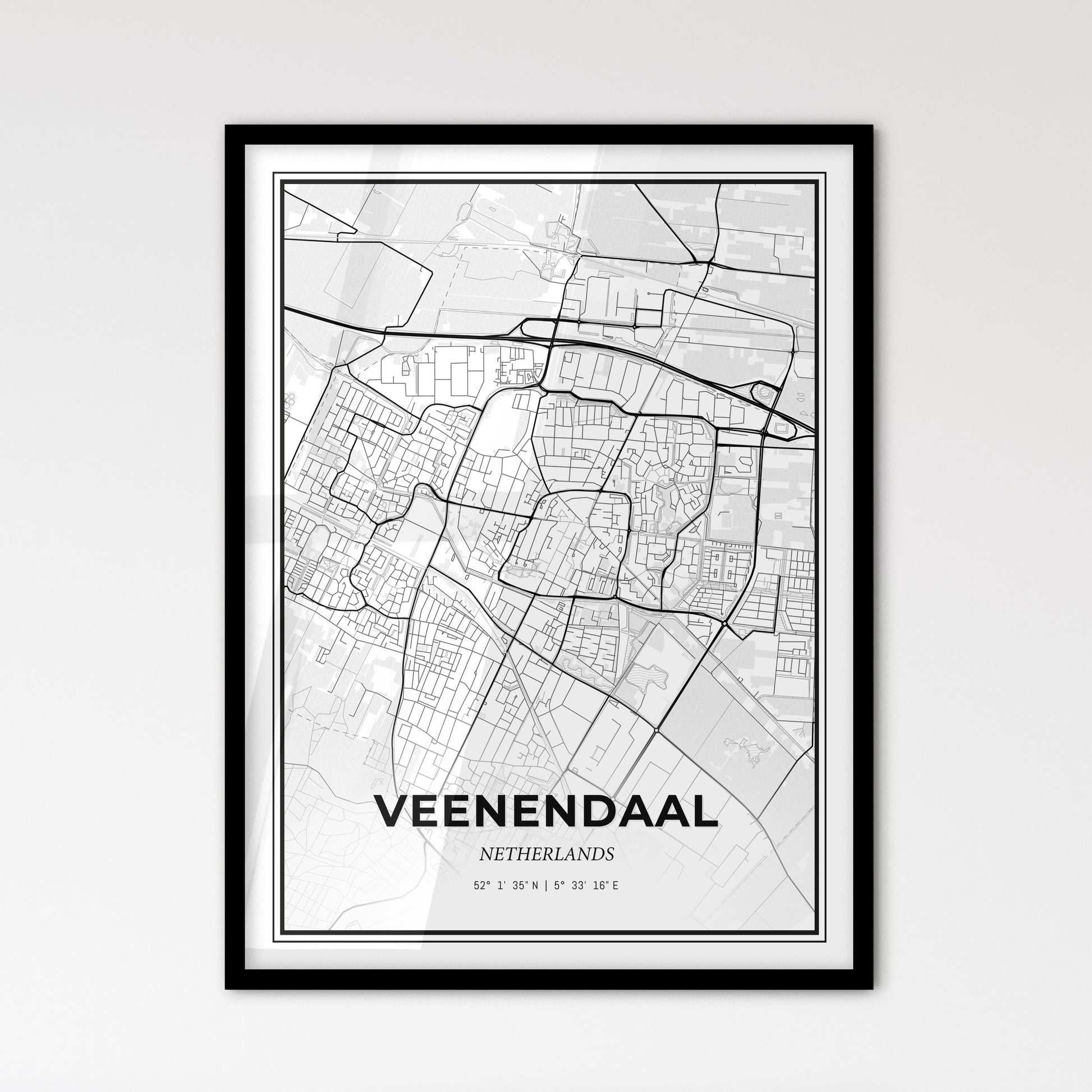  Veenendaal Netherlands - Scandinavian Style City Map for Modern Home Decor