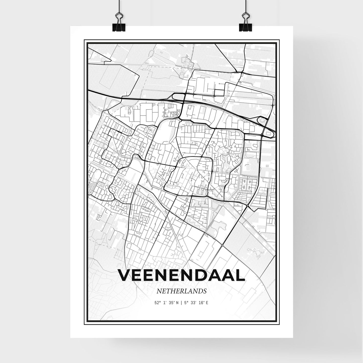  Veenendaal Netherlands - Premium City Map Poster