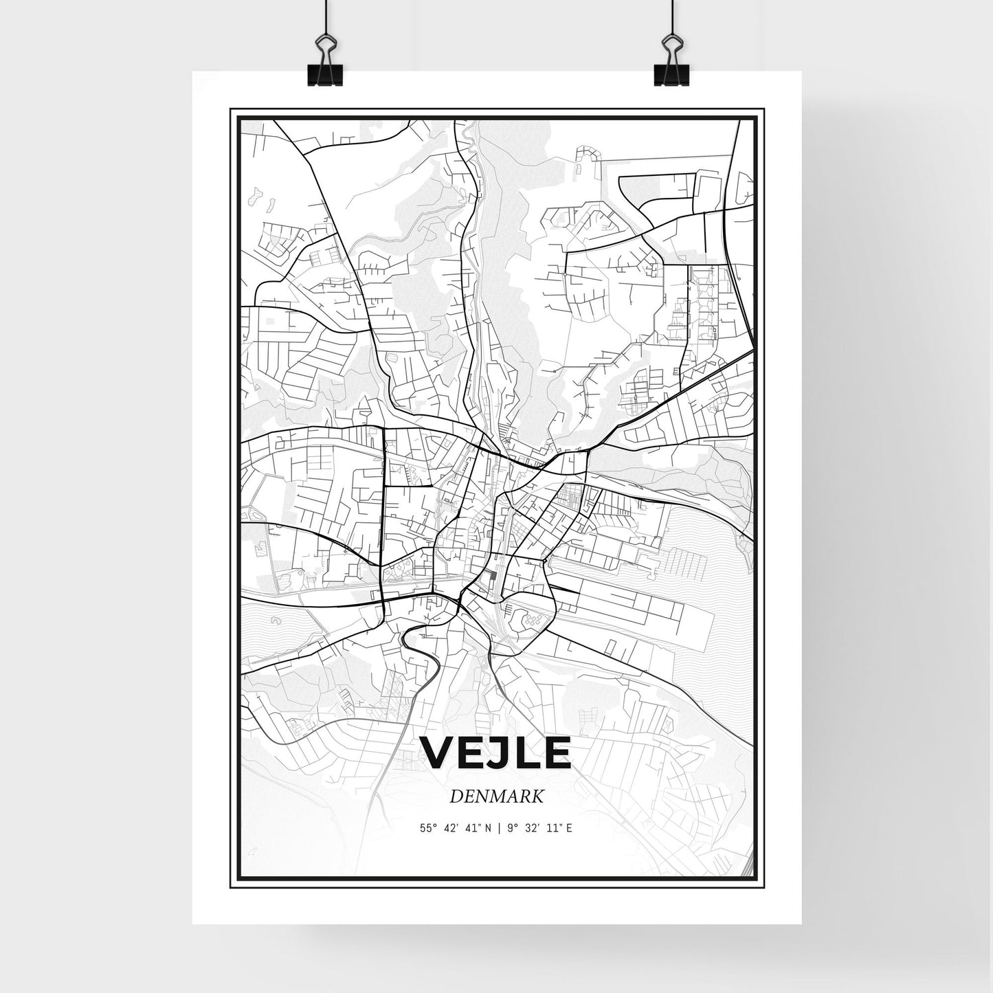 Vejle Denmark - Premium City Map Poster