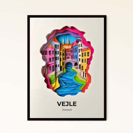 Vivid Vejle, Denmark - a paper cut of a city with a river