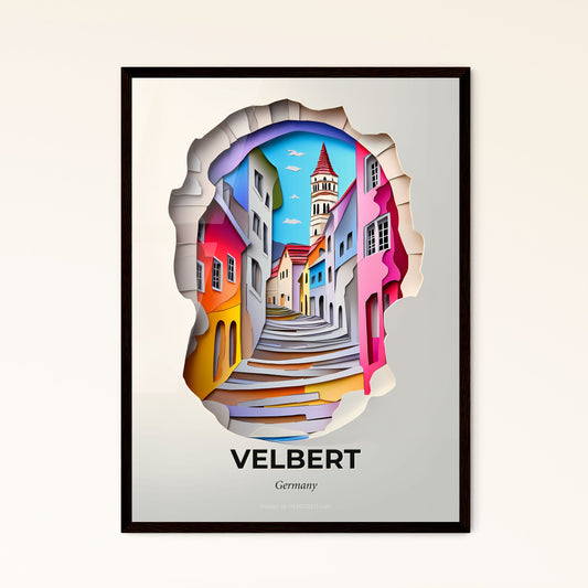 Vivid Velbert, Germany - a city with a clock tower