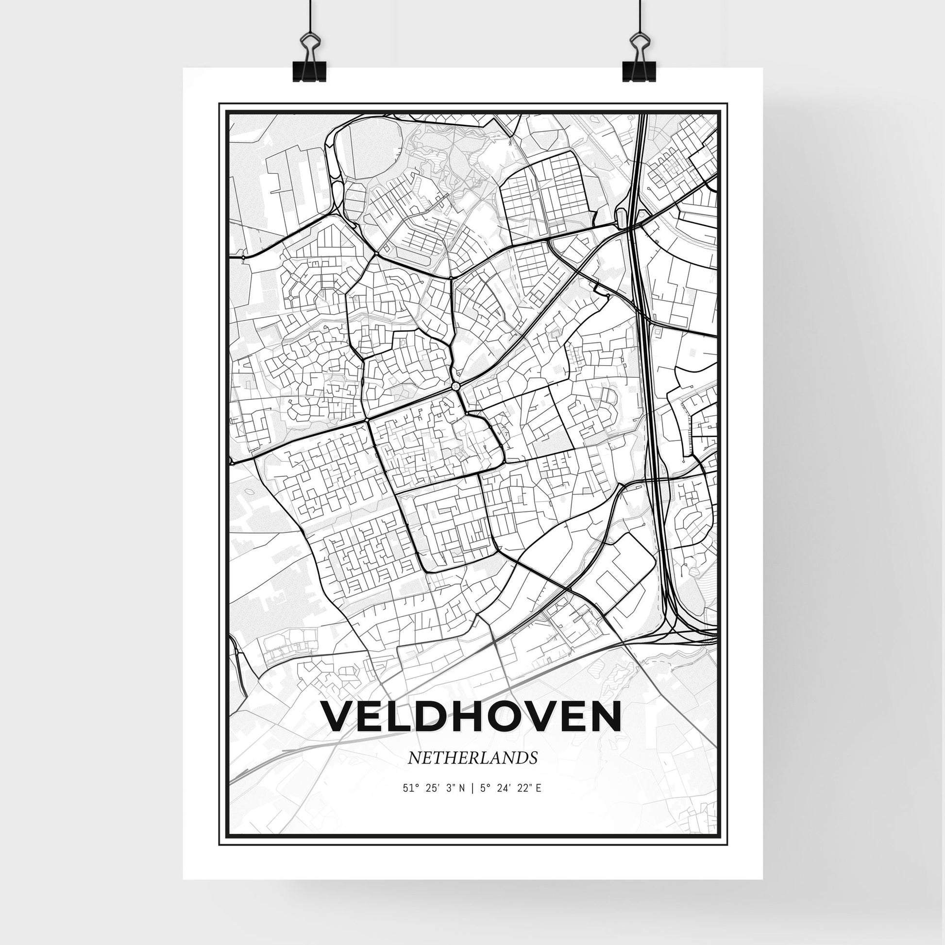  Veldhoven Netherlands - Premium City Map Poster