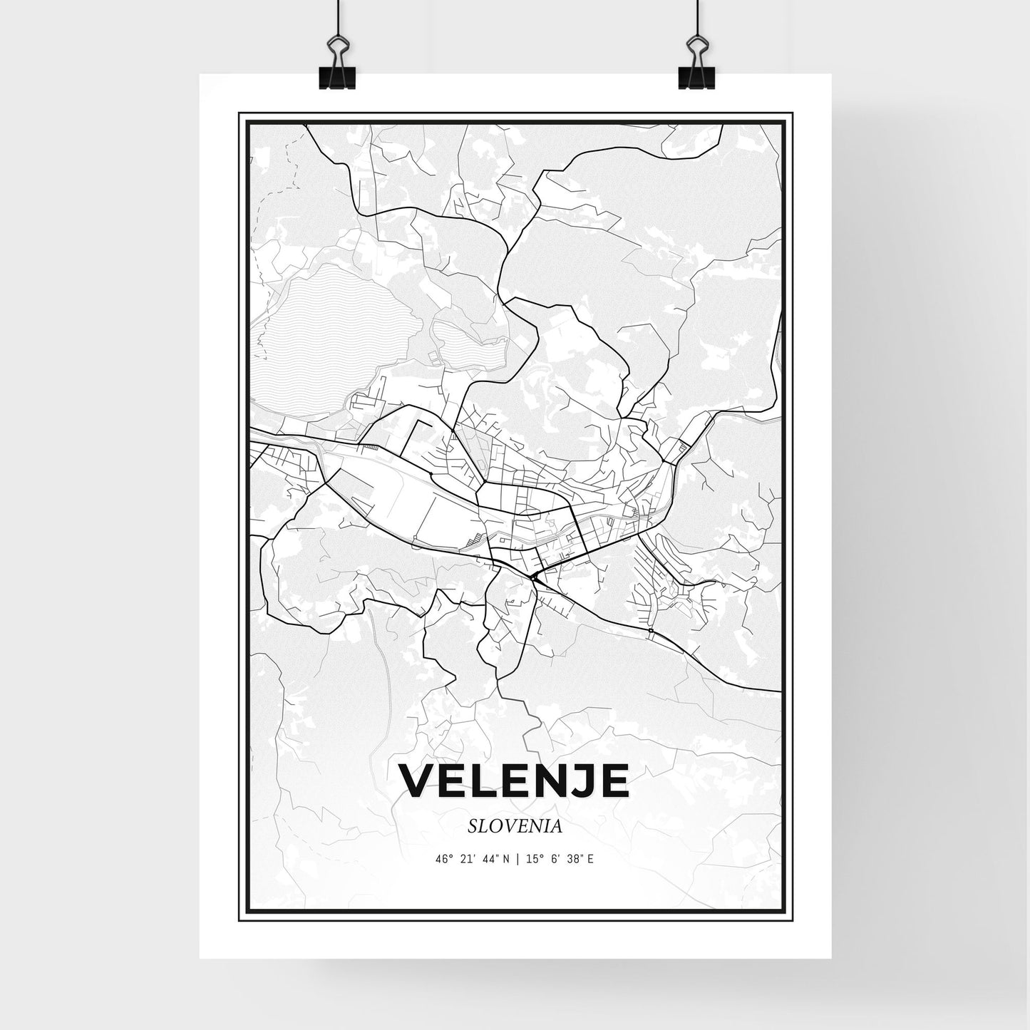 Velenje Slovenia - Premium City Map Poster