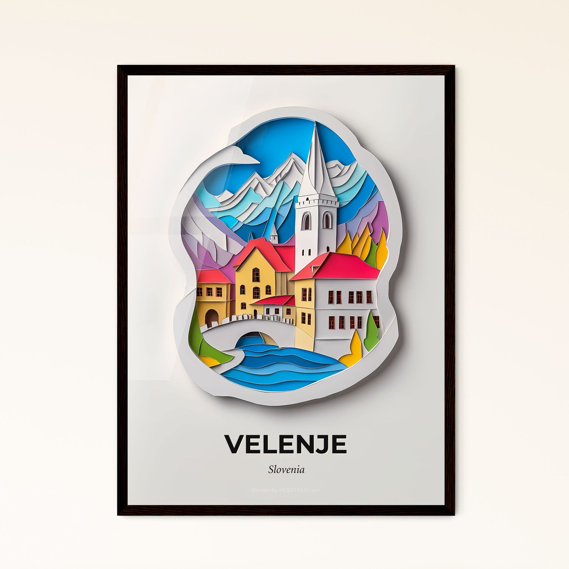 Vivid Velenje, Slovenia - a paper cut of a city with a bridge