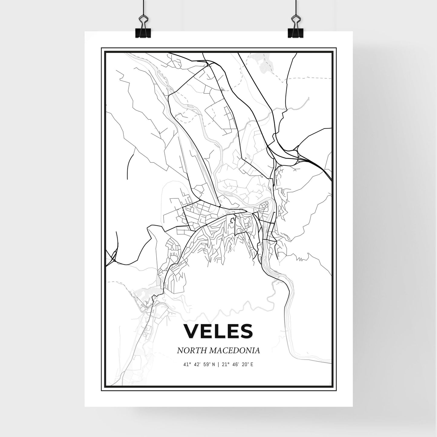 Veles North Macedonia - Premium City Map Poster