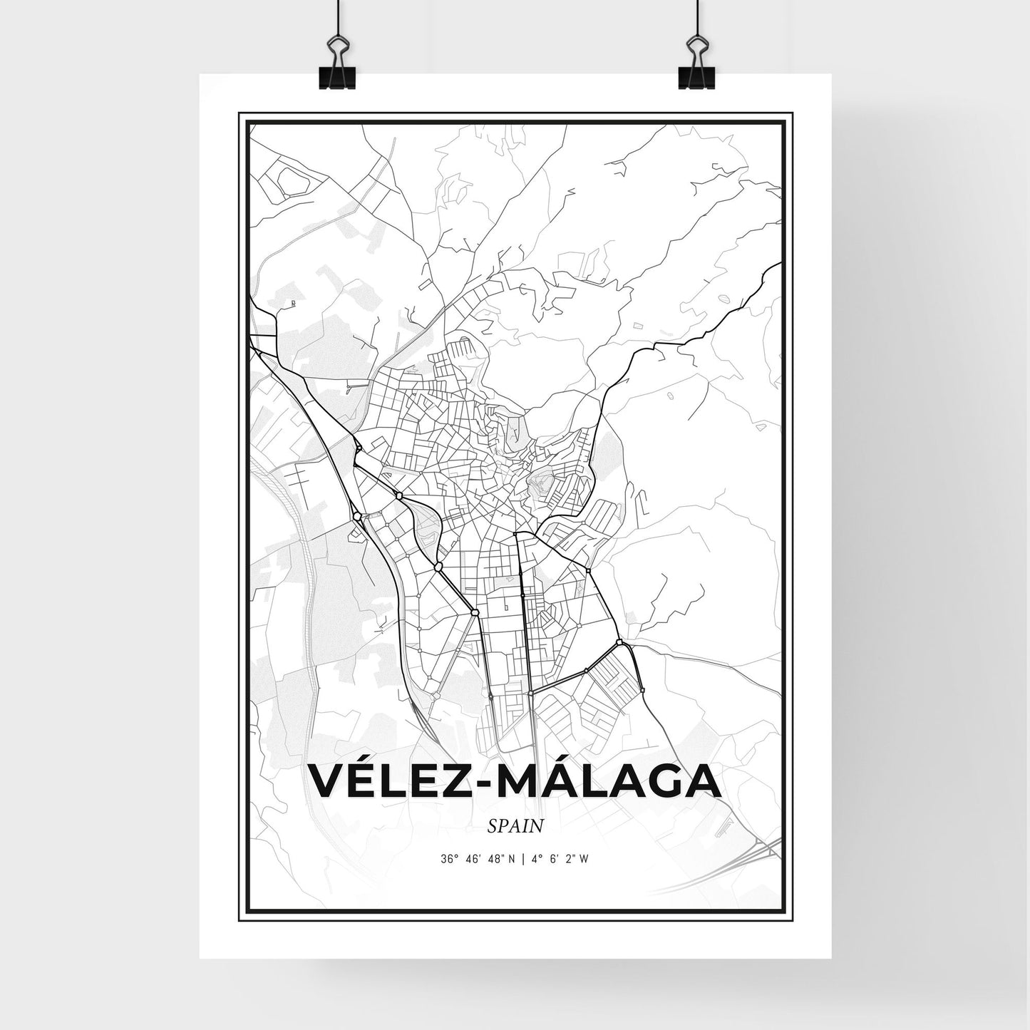 Vélez-Málaga Spain - Premium City Map Poster