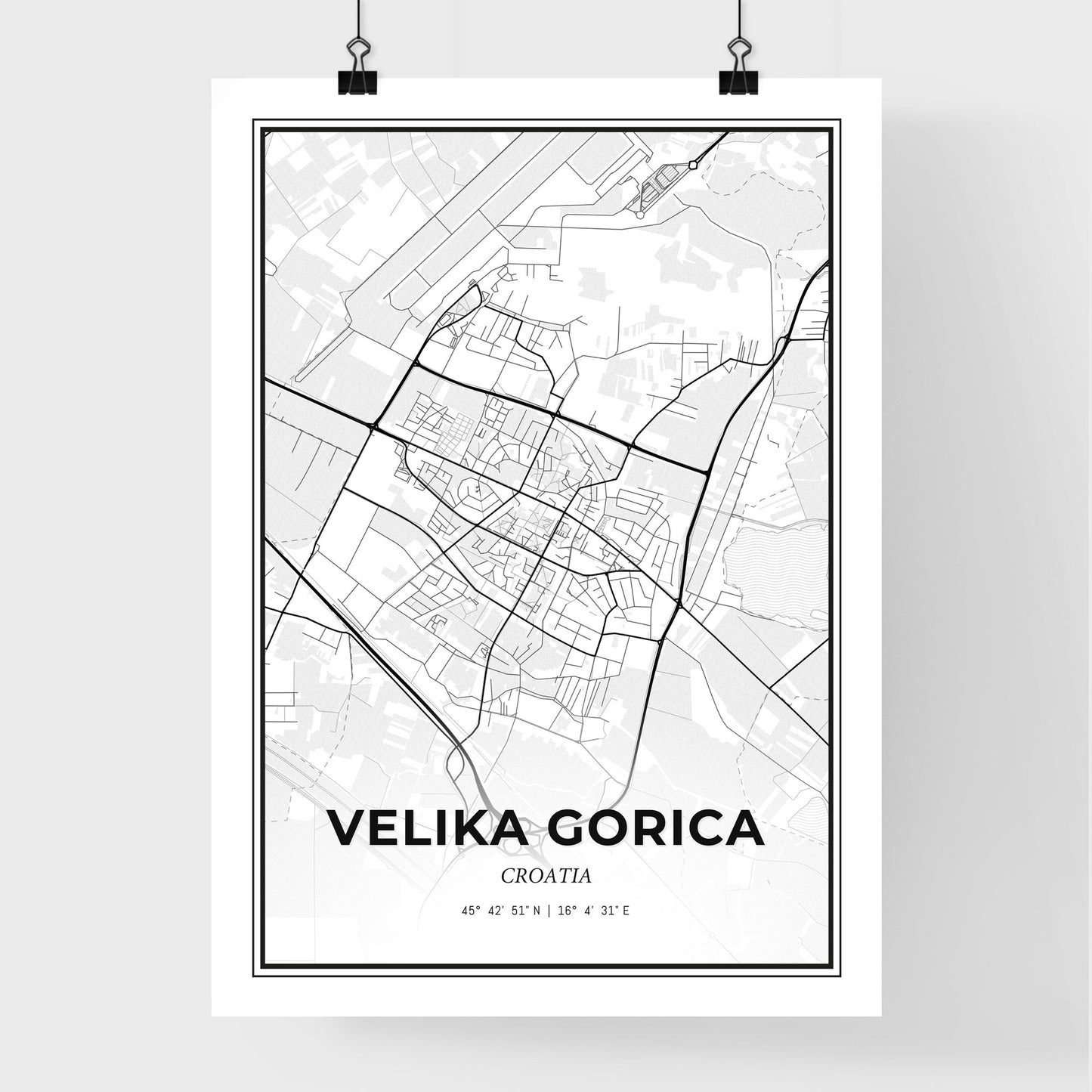 Velika Gorica Croatia - Premium City Map Poster