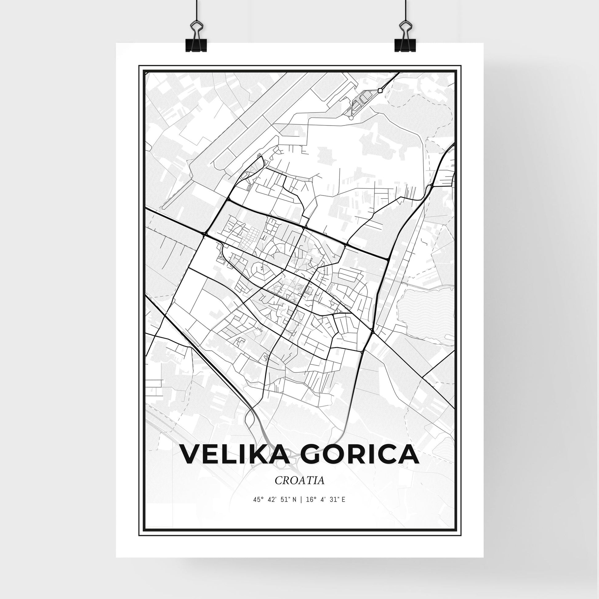 Velika Gorica Croatia - Premium City Map Poster