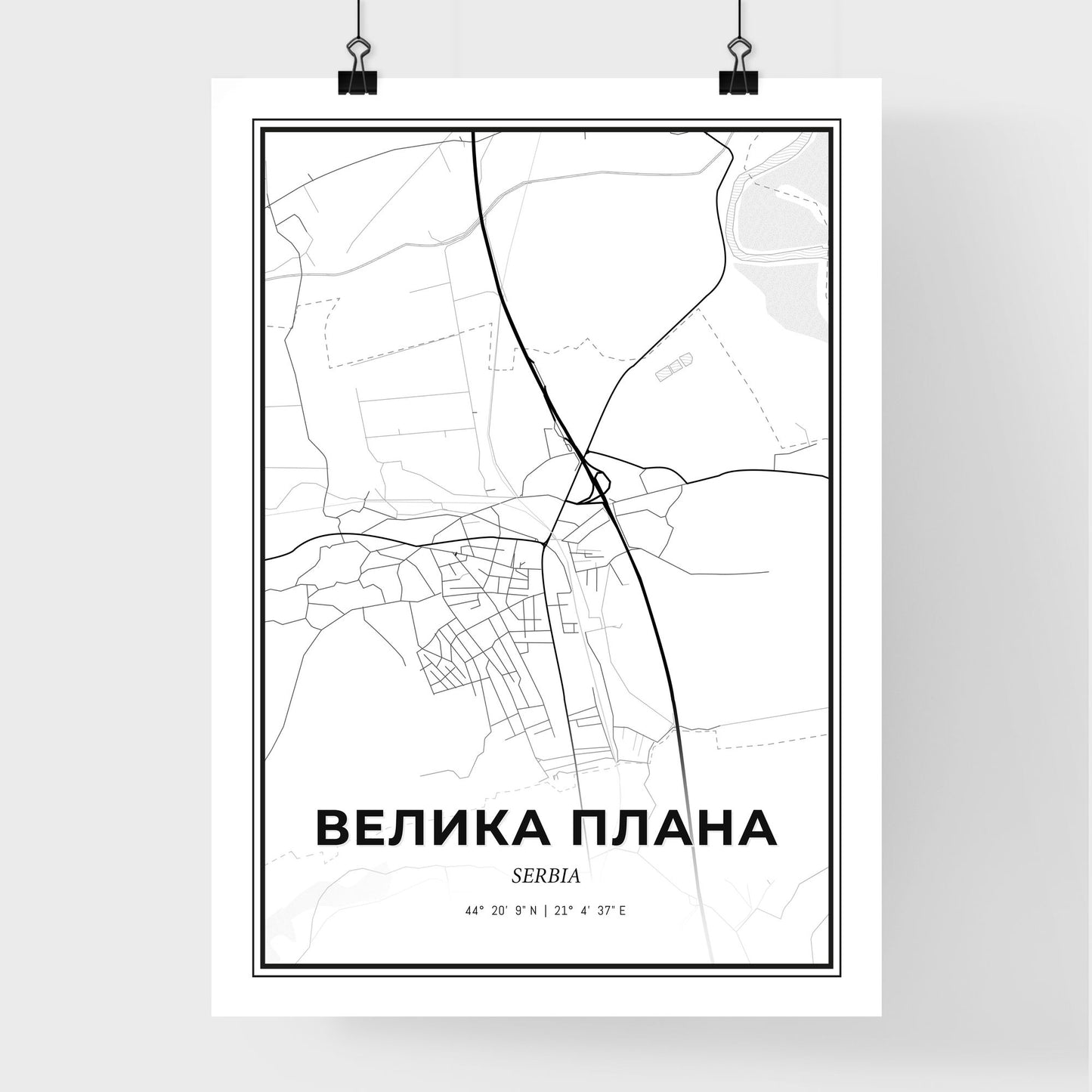 Velika Plana Serbia - Premium City Map Poster