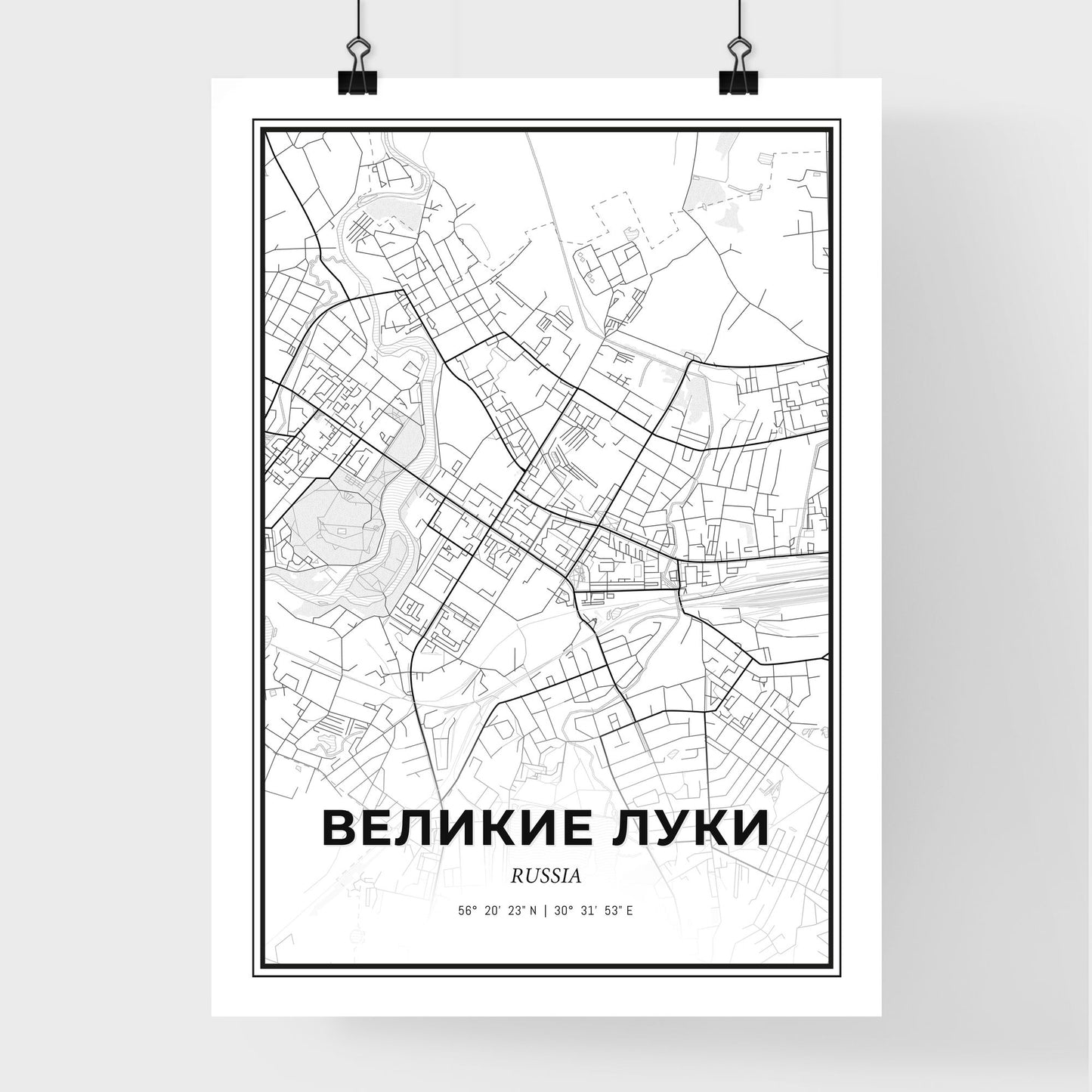 Velikiye Luki Russia - Premium City Map Poster