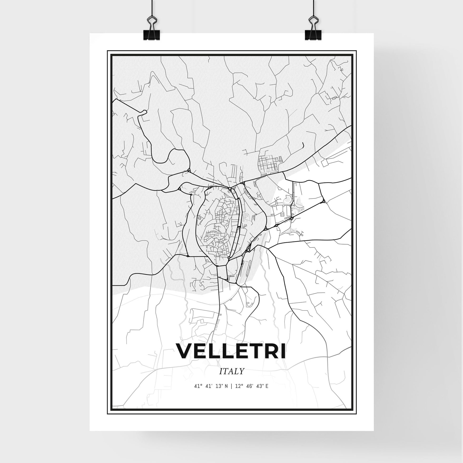 Velletri Italy - Premium City Map Poster