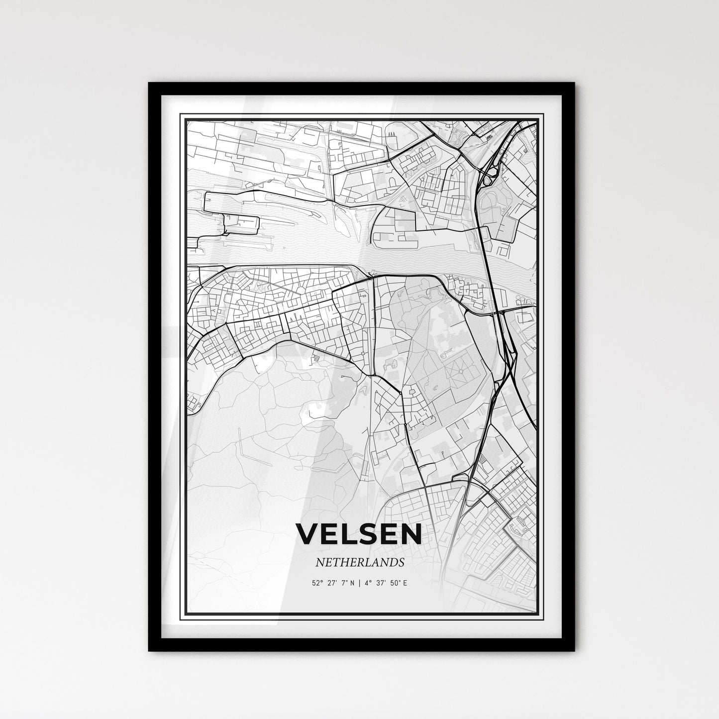  Velsen Netherlands - Scandinavian Style City Map for Modern Home Decor