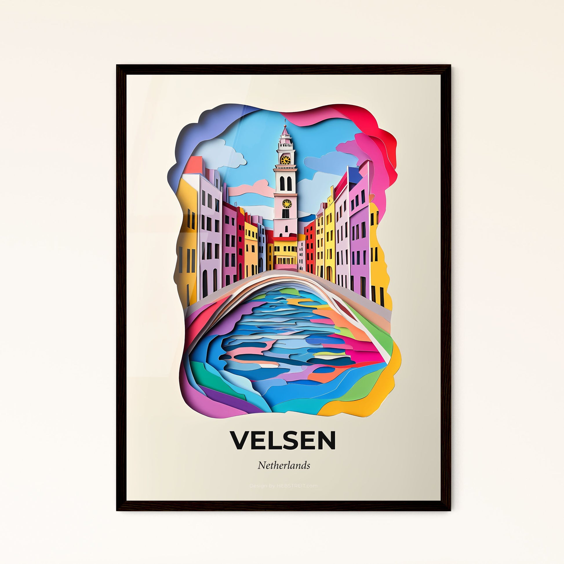 Vivid Velsen, Netherlands - a paper cut of a city with a bridge