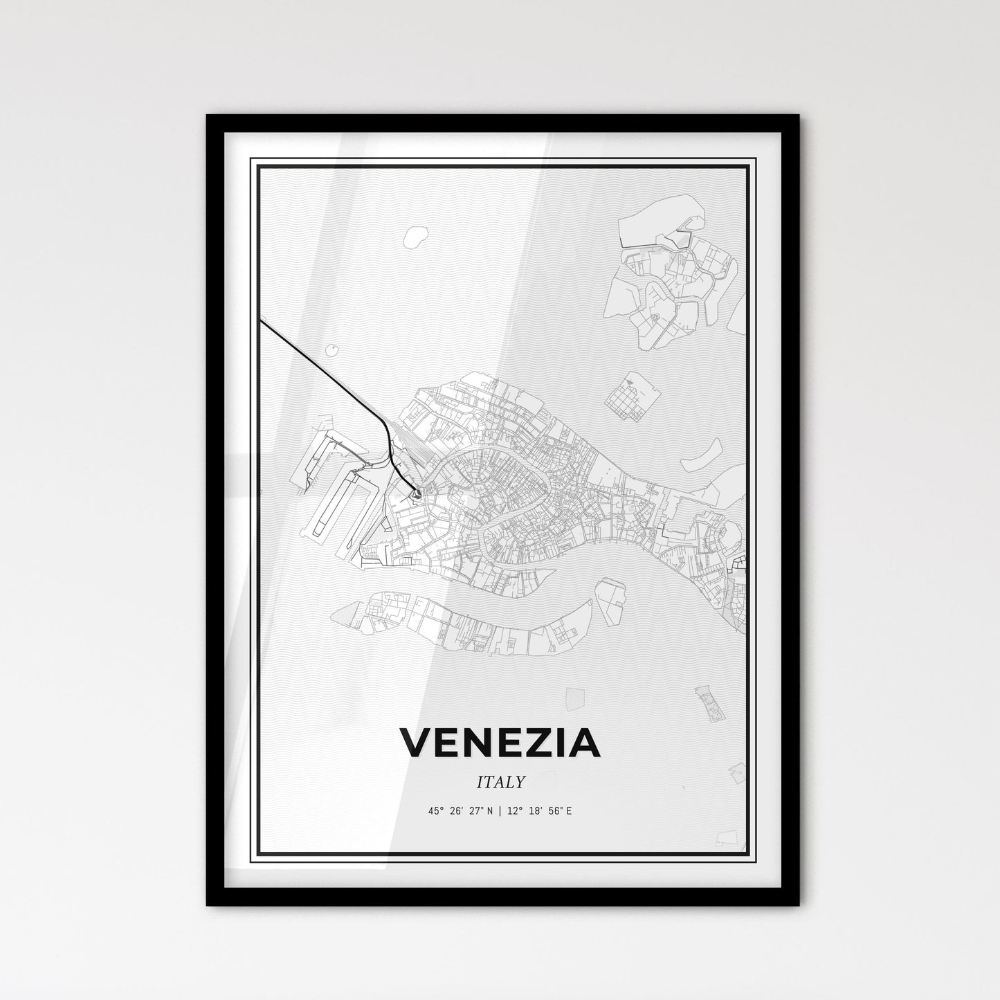 Venice Italy - Scandinavian Style City Map for Modern Home Decor