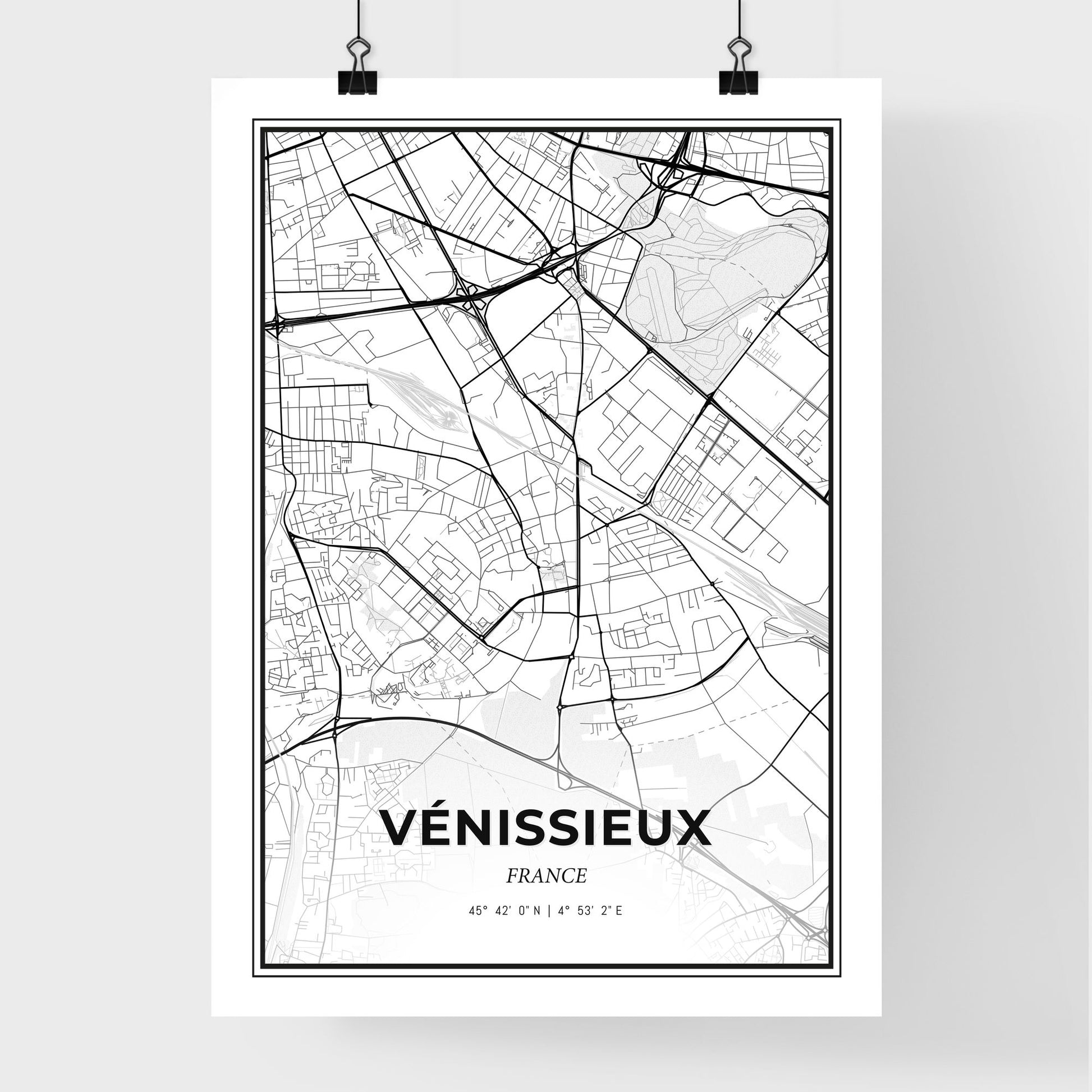 Vénissieux France - Premium City Map Poster