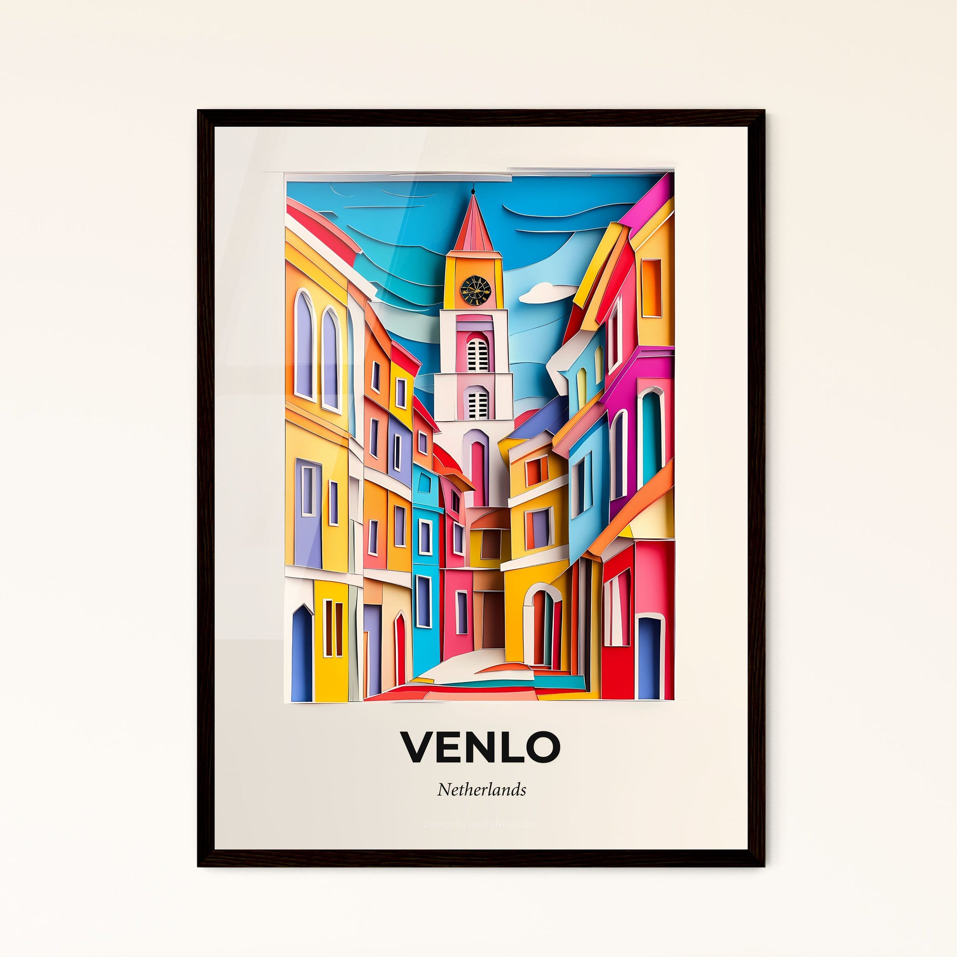 Vivid Venlo, Netherlands - a colorful city with a clock tower on the top