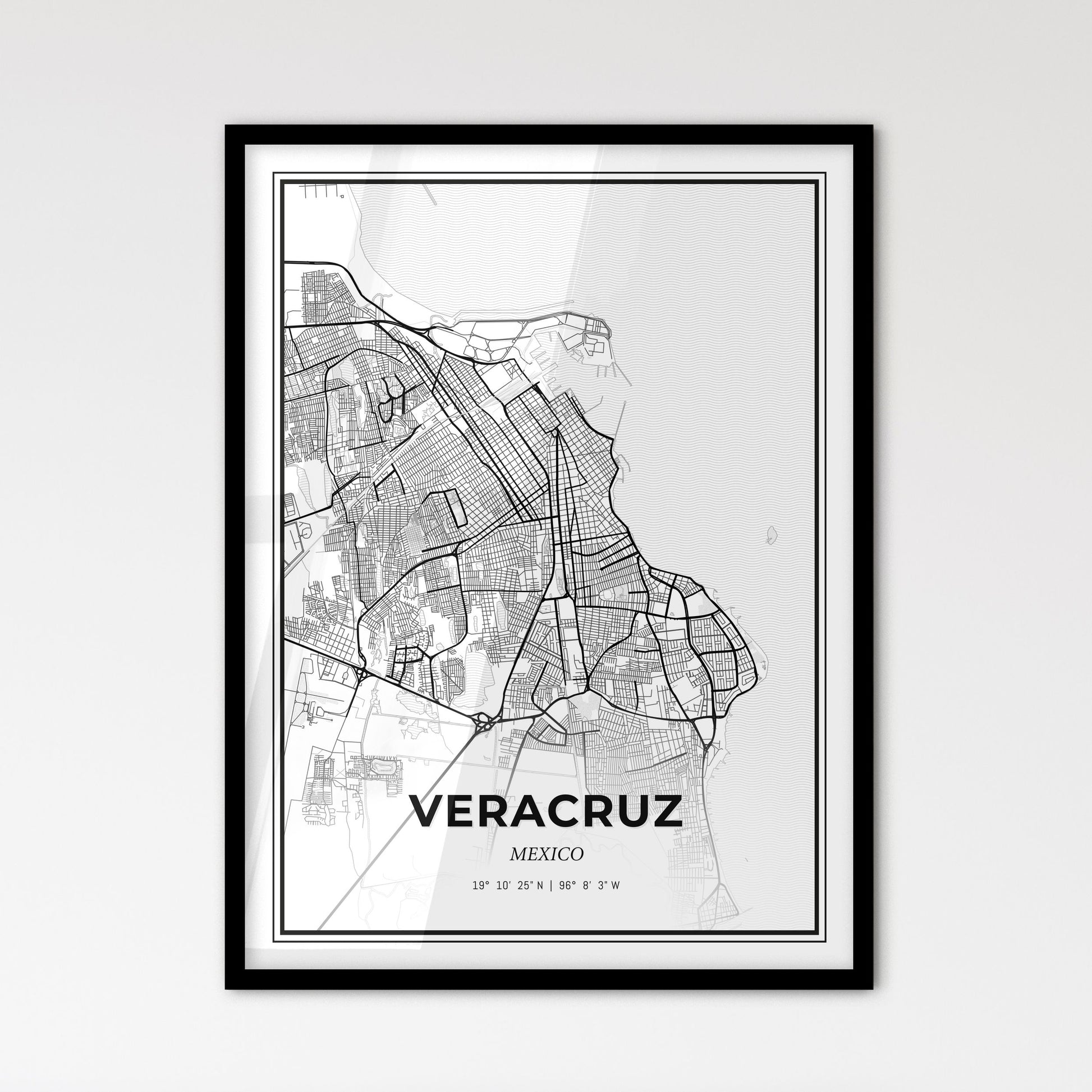 Veracruz Mexico - Scandinavian Style City Map for Modern Home Decor