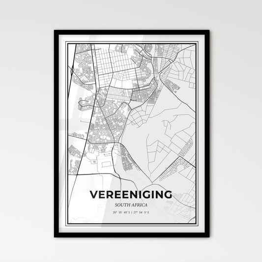 Vereeniging South Africa - Scandinavian Style City Map for Modern Home Decor