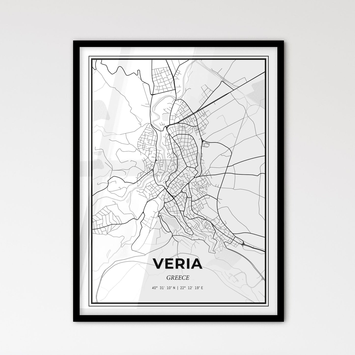 Veria Greece - Scandinavian Style City Map for Modern Home Decor