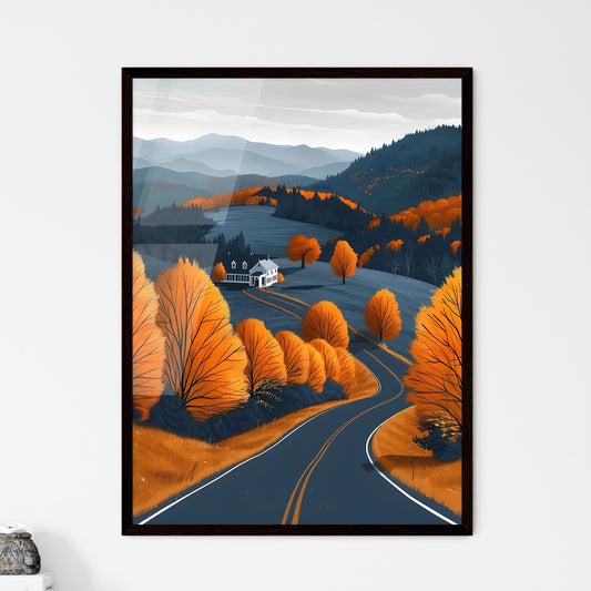 Artistic Impressions: Road Trip through Vermont - Vibrant Painting Depicting Rustic Landscape with Trees and House Default Title