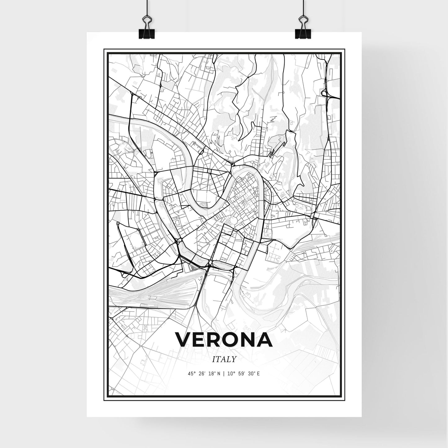 Verona Italy - Premium City Map Poster