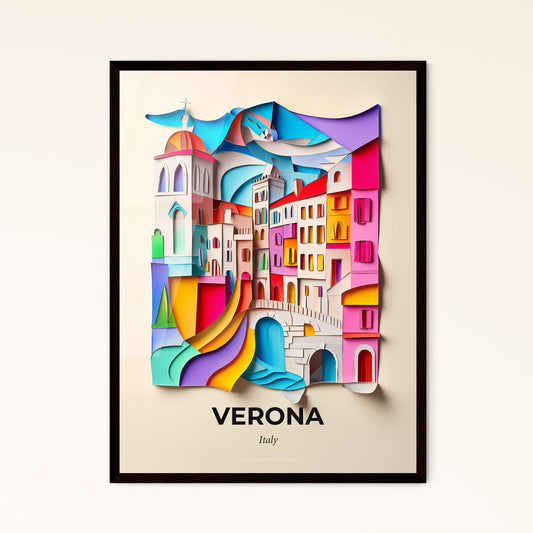 Vivid Verona, Italy - a colorful city with a bird flying over it