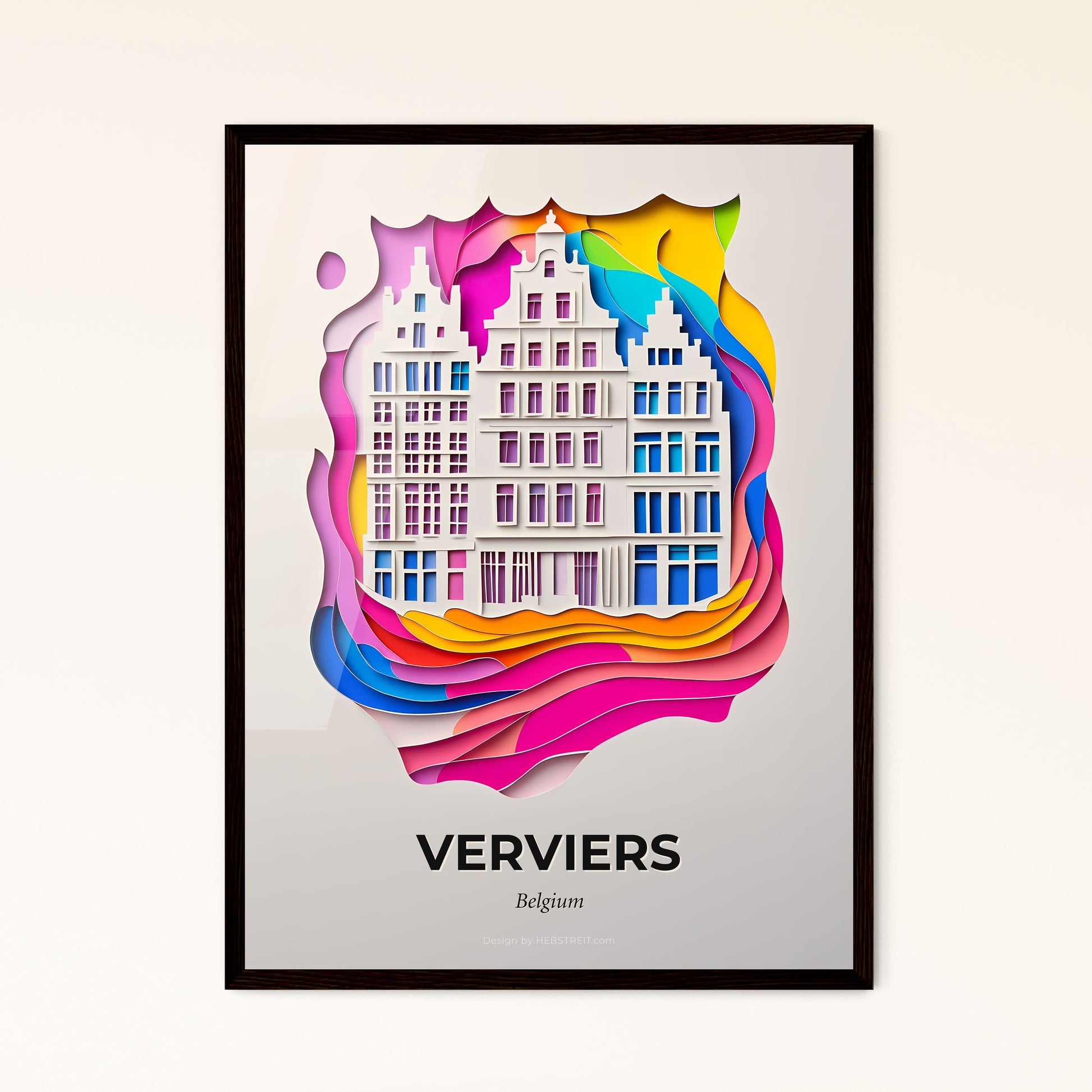 Vivid Verviers, Belgium - a paper cut of a building with a rainbow wave