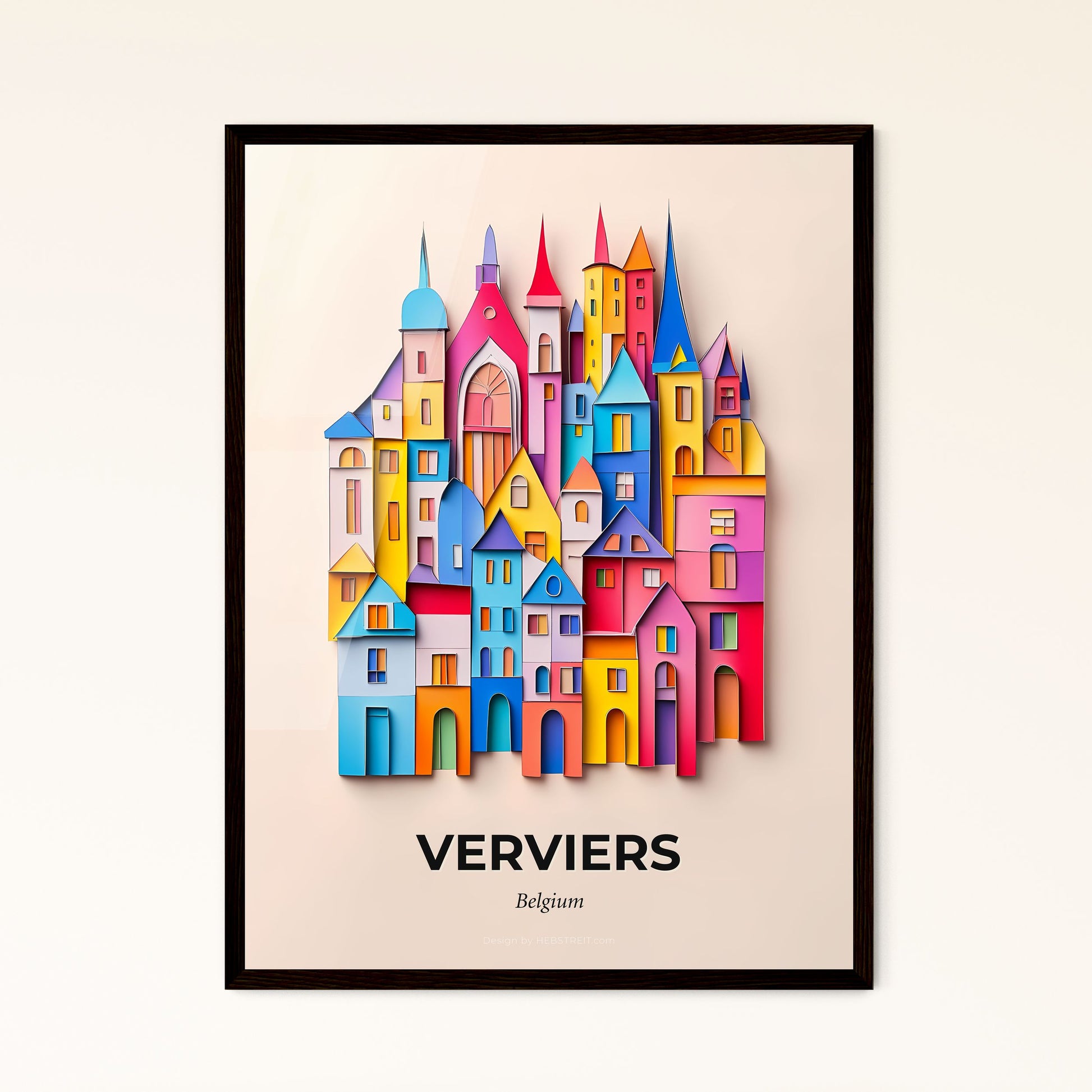 Vivid Verviers, Belgium - a colorful city with a clock on the top of it